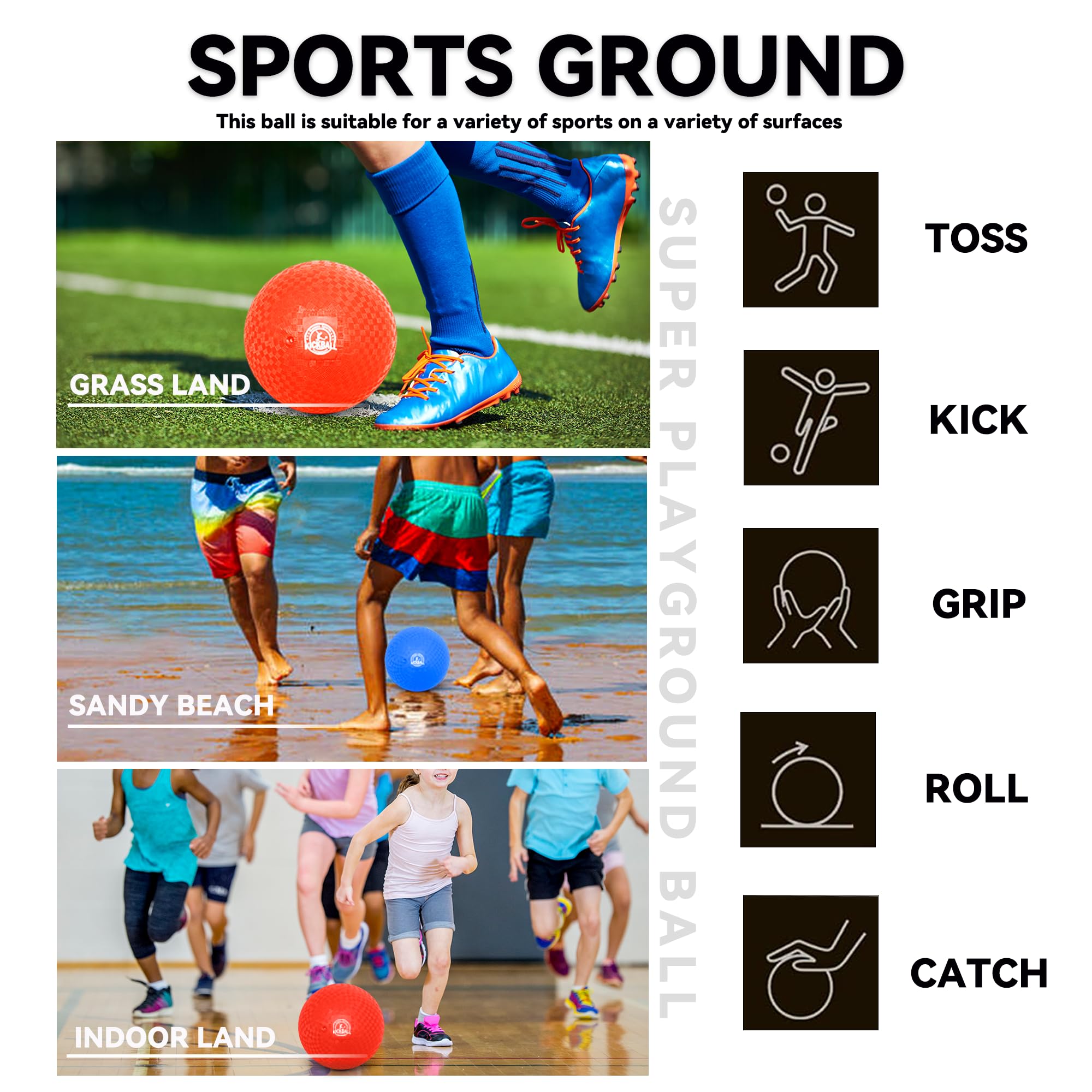 Juego de kickball de 8.5 pulgadas, paquete de 6 bolas de Dodgeballs, paquete de 12, pelotas de juegos para niños y adultos, pelotas rebotantes incluye bomba y bolsa de almacenamiento, balón para 5