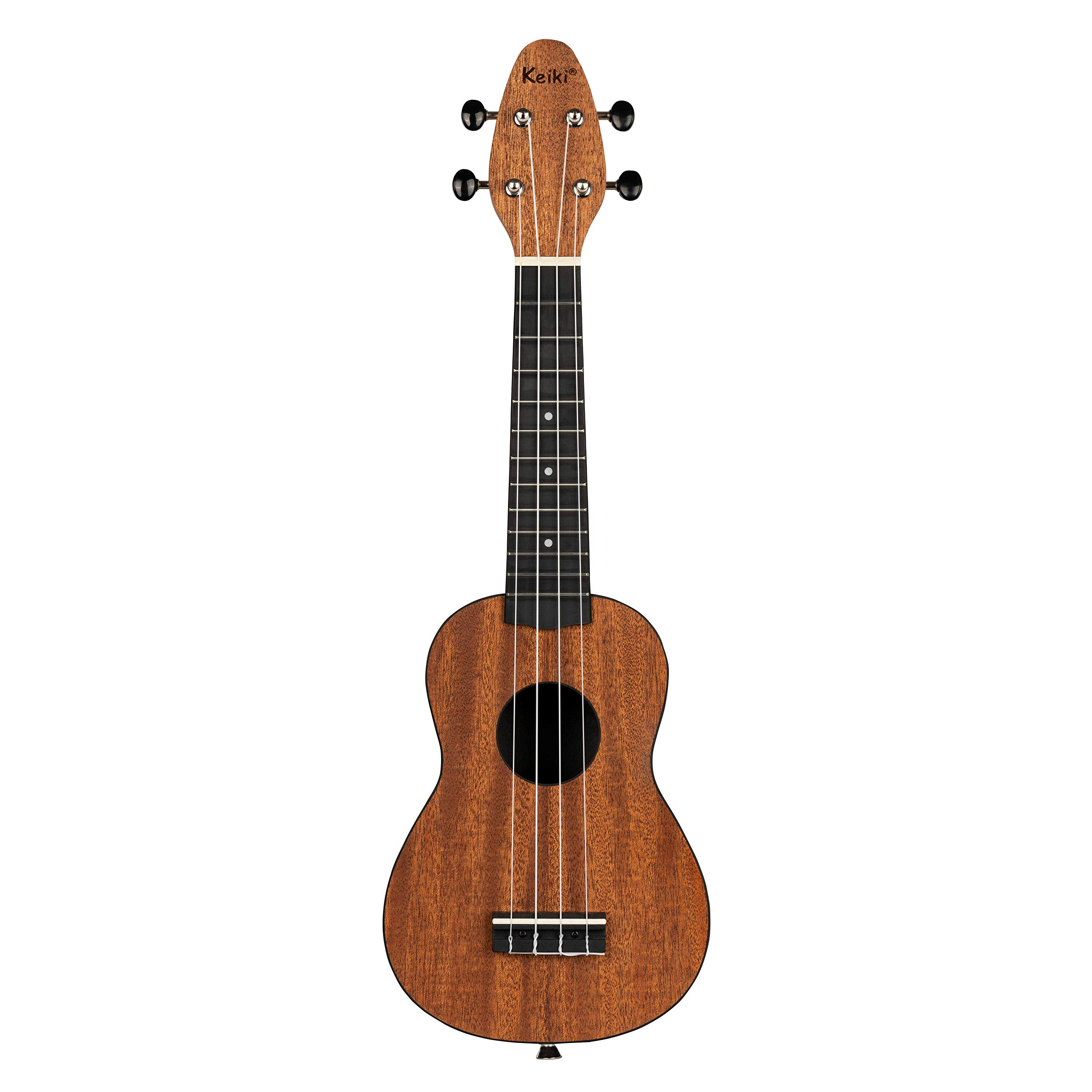 Ortega Guitars Akustyczne Ukulele Sopranowe – Seria Keiki K2 – w Zestawie z Akcesoriami – Mahoń/ABS, Wykończenie Naturalne (K2-MAH)