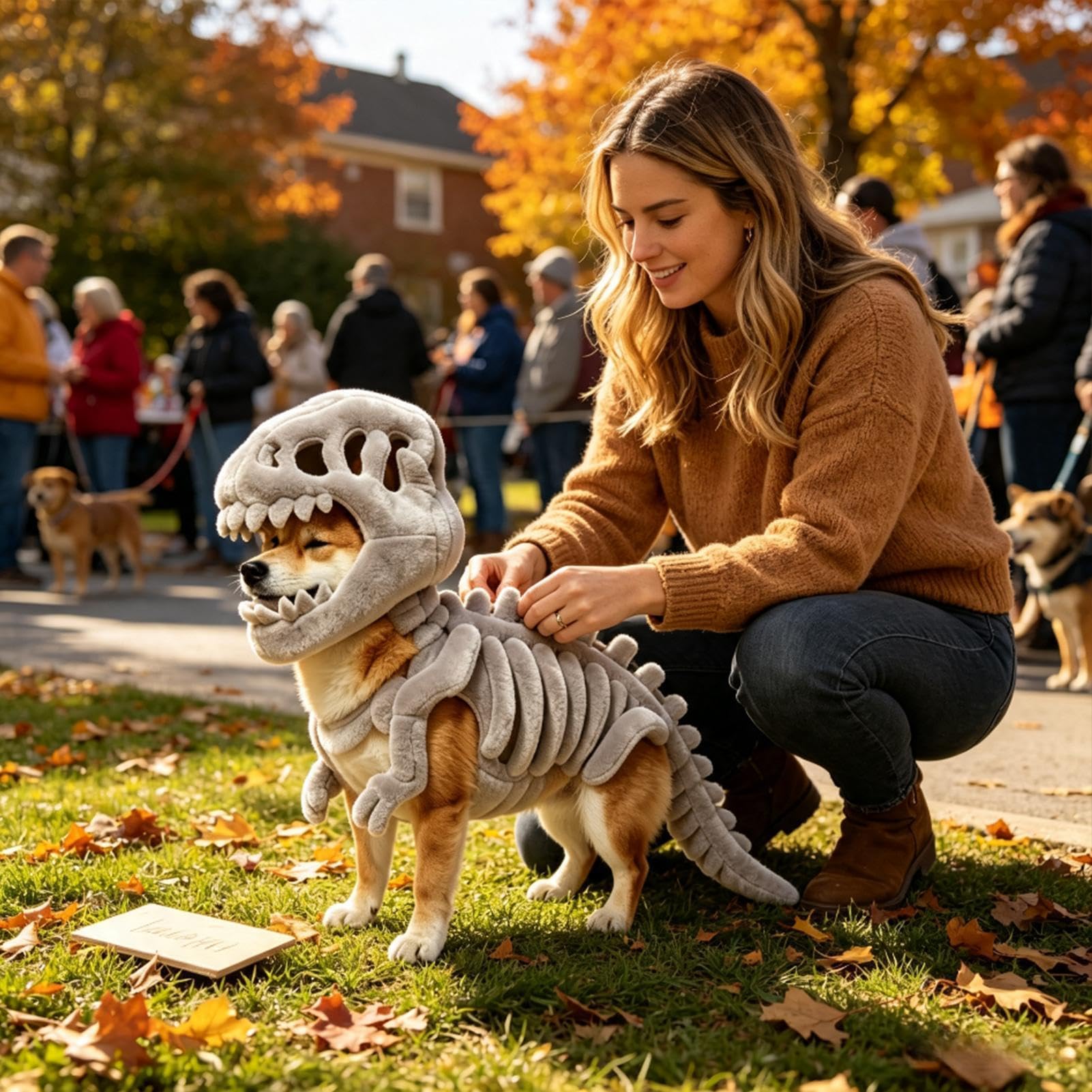 Kostium dinozaura z kością , Halloween, Cosplay, impreza przebierania