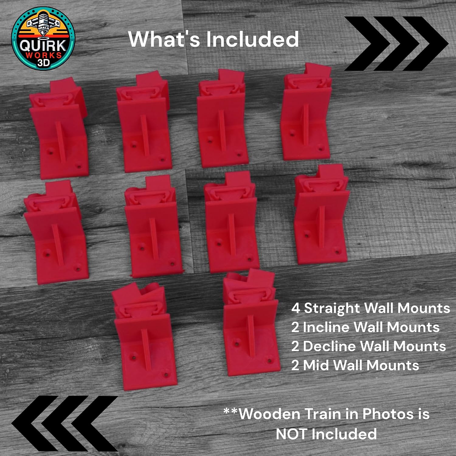 Wall Mounted Railway Track Organizer for Toy Trains, Compatible with Brio, Thomas & Friends, Lillabo, and Ikea Wooden Tracks, Space-Saving, Made in USA