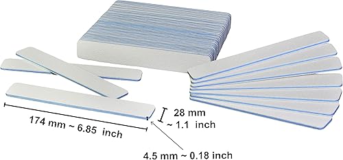 Miniatura 3 de AMT - 50 limas de uñas blancas jumbo, lima de uñas blanca, limas de uñas para uñas acrílicas, tablas de esmeril para uñas, lima de uñas de grano