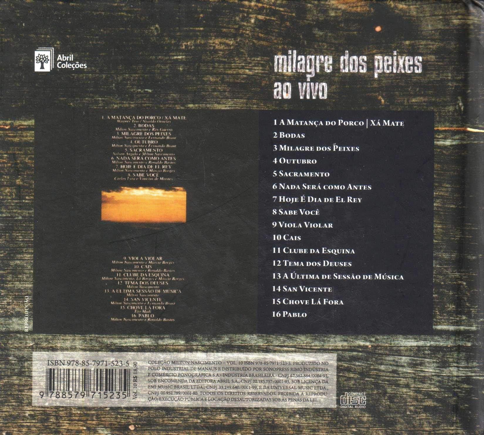 Milton Nascimento (Colecao Abril) - Milagre dos Peixes (Ao Vivo) (Cd + Livreto)