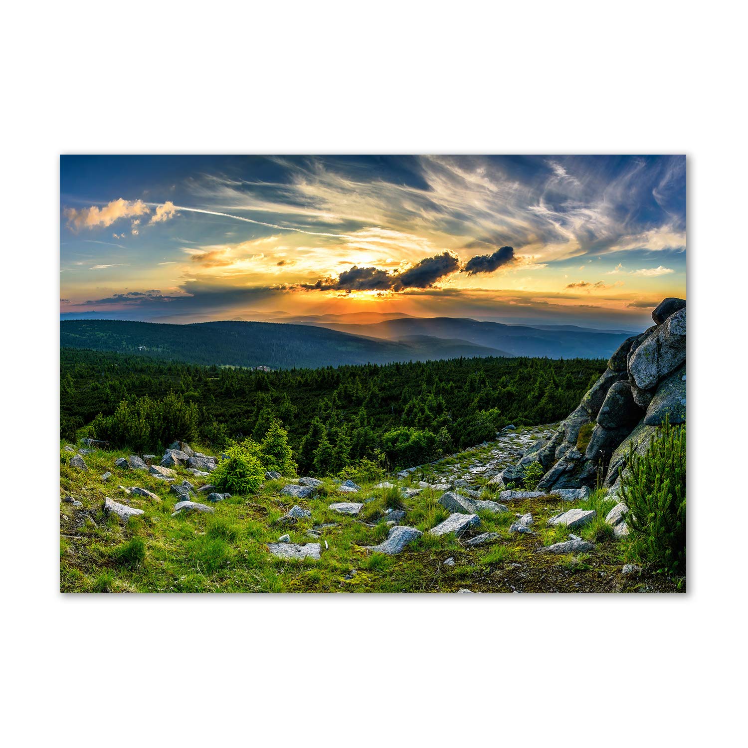 Image verre plastique panorama de la montagne pour remplacer les cadres lourds