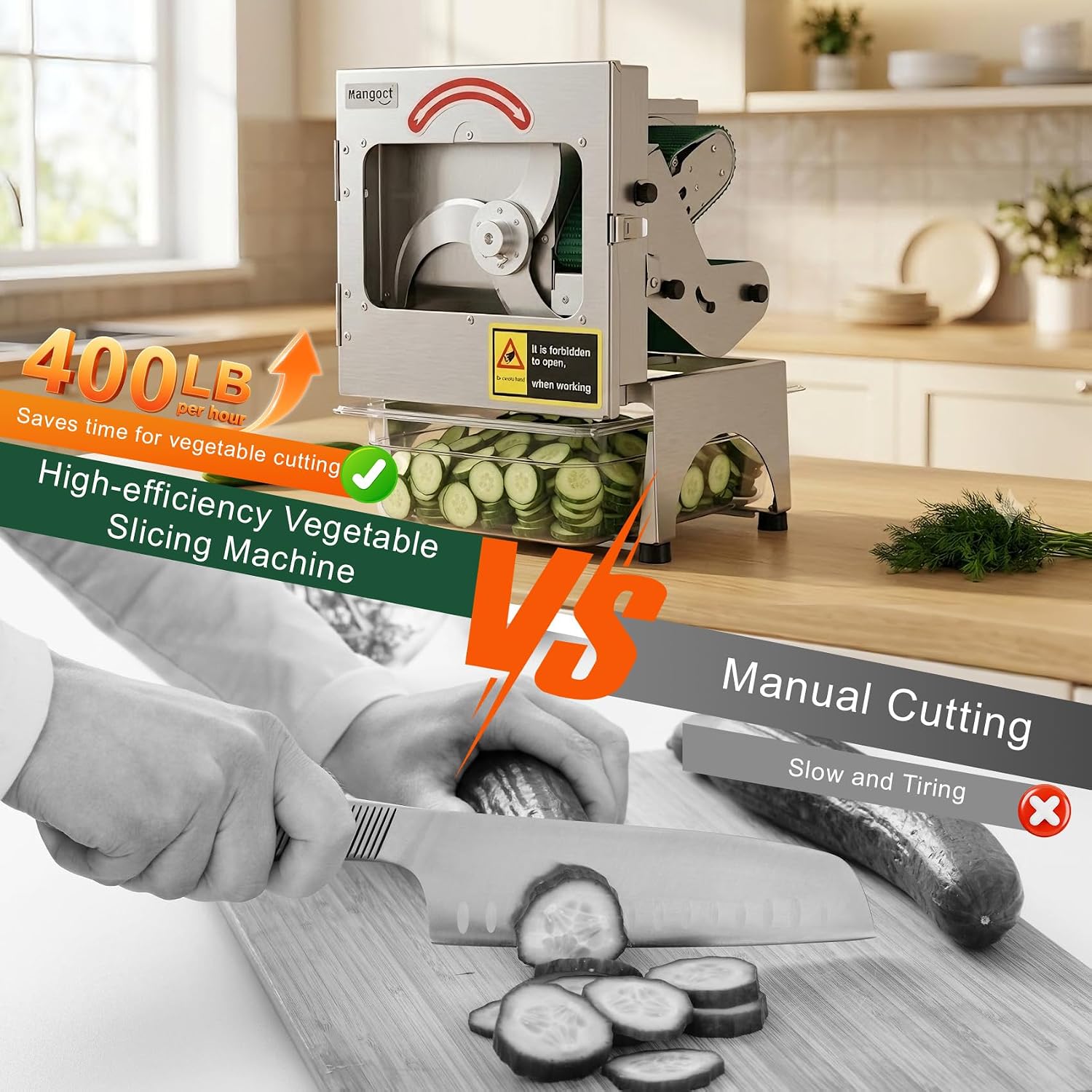 200W Commercial Green Onion Slicer,1-35mm Adjustable Thickness,110V