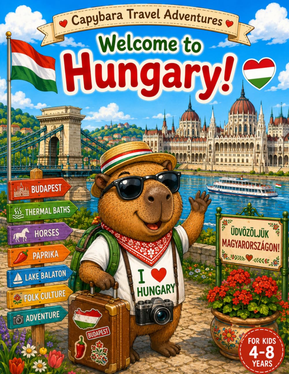 Capybara Travel Adventures: Welcome to Hungary!: A Fun Travel Coloring Book for Kids Ages 4-8 | Explore Budapest, Lake Balaton, Castles, Thermal ... Hungarian Culture (Capybara Around the World)