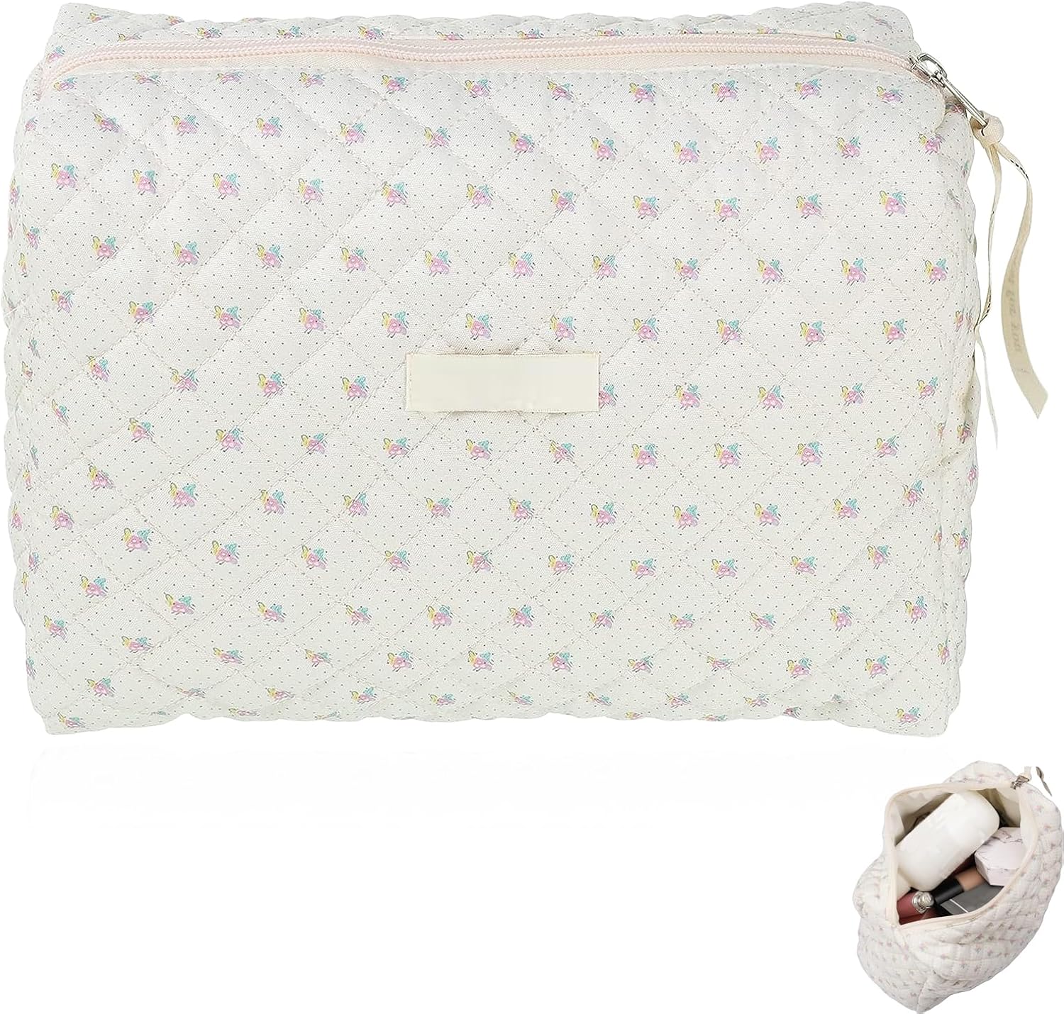 Cotton Makeup Bag Cotton Floral Travel Makeup Bag Large Capacity Makeup