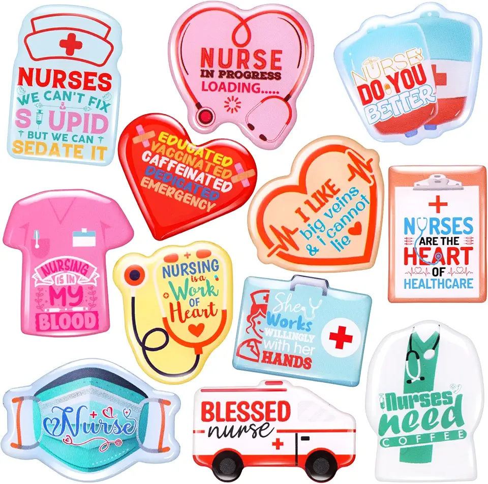 Fancy Land Ímãs de geladeira de enfermeira Ímãs de geladeira engraçados para enfermeiros graduados em medicina, adesivos magnéticos para estudantes de graduação, geladeira, laptop, decoração