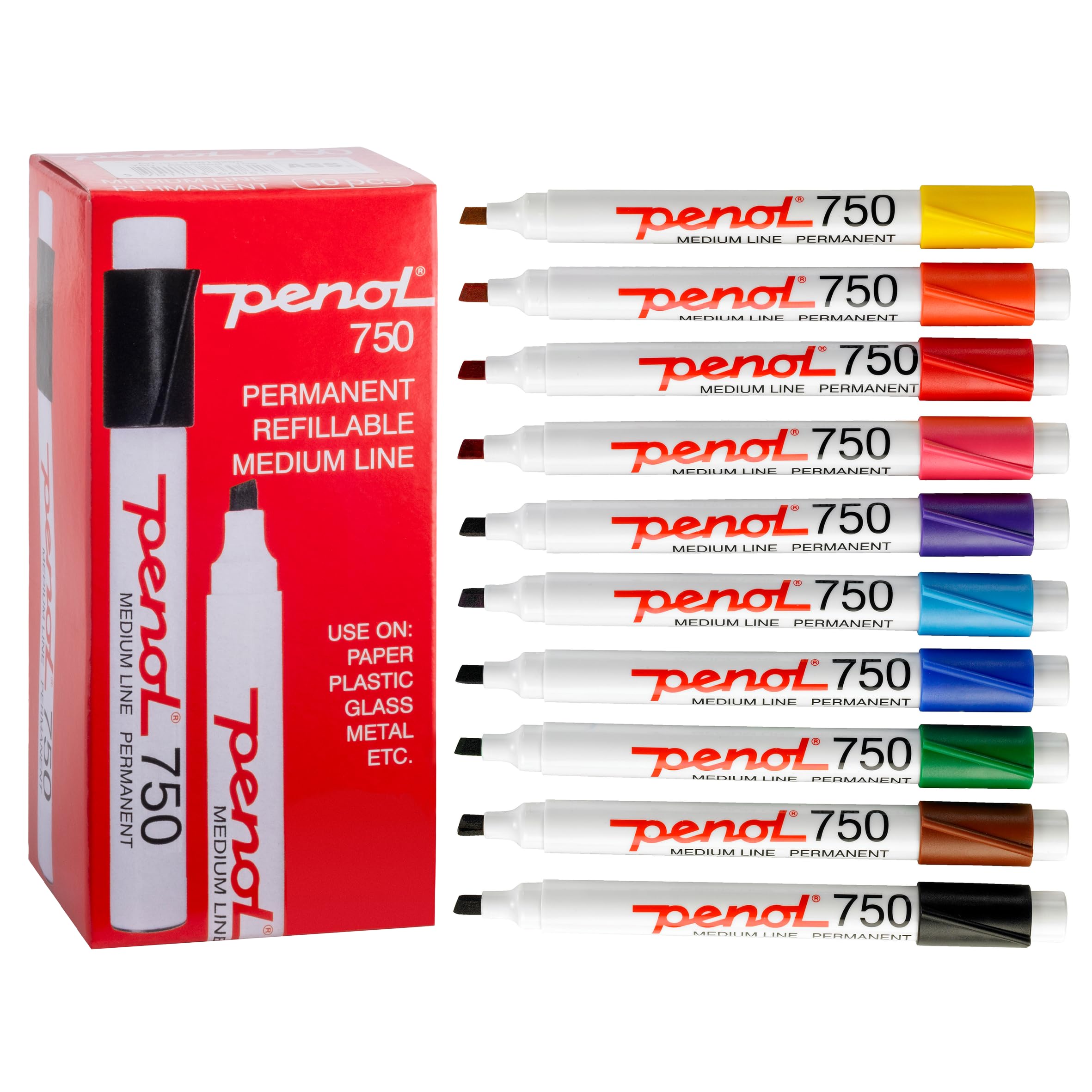 PENOL Permanent Marker Pens, 10 Permanent Marker Pens Black Color 0750, 2-5mm Chisel Tip Marker Pens With Nordic Swan Ecolabel, Quick Dry And Fade Resistant Ink Based On Alcohol | Markers For - View #14