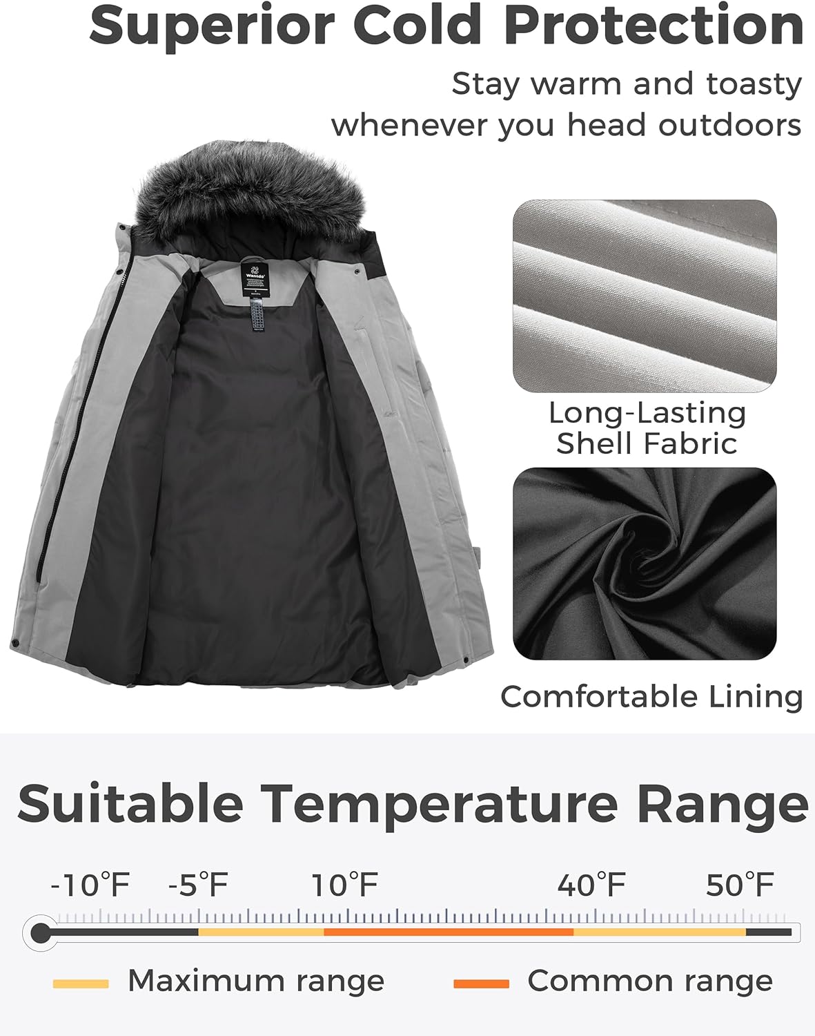 Wantdo Women's Long Quilted Winter Coat Thicken Puffer Jacket with Faux Fur Hood - Image 4