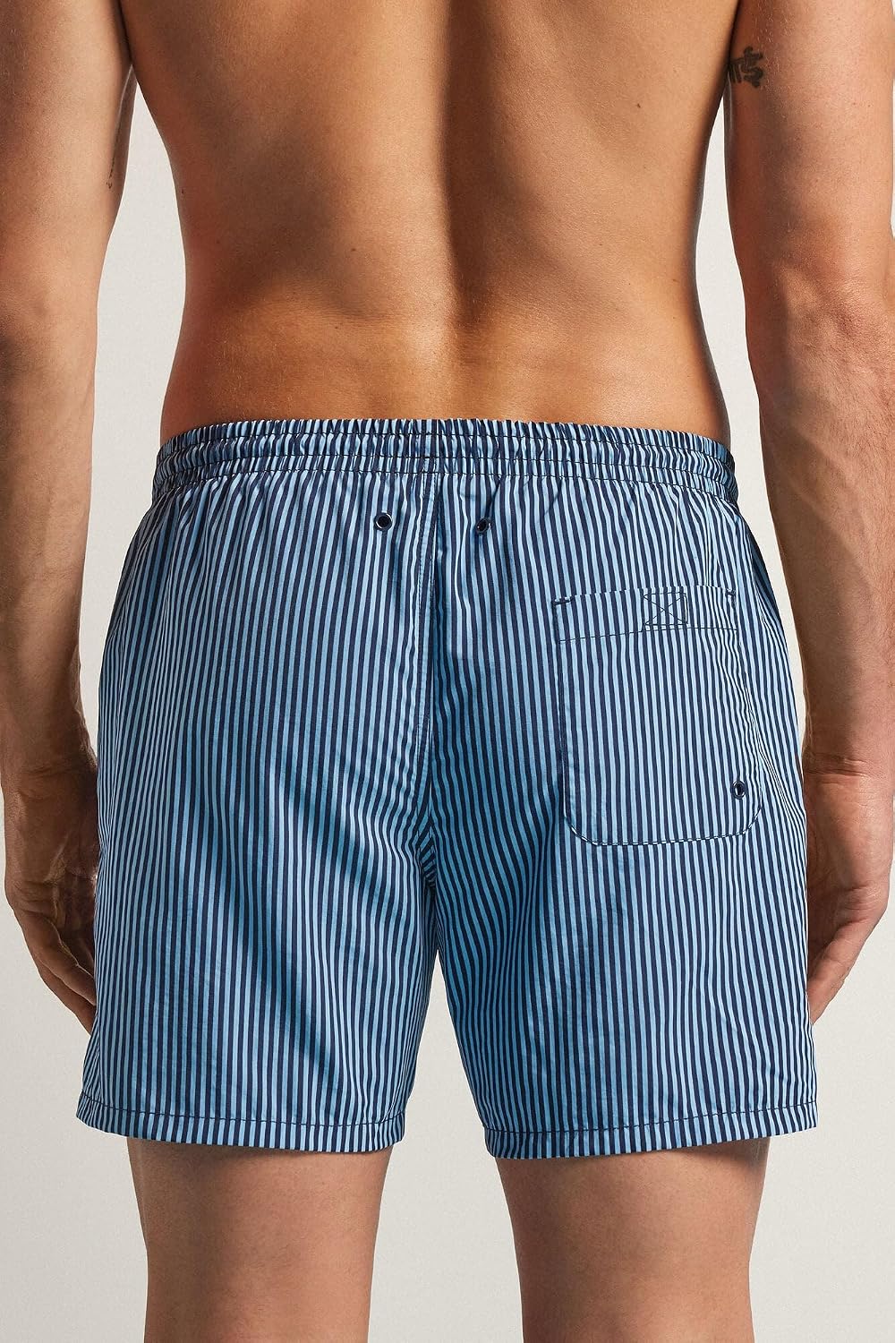 Intimissimi Man's Blue Stripe Print Swim Trunks