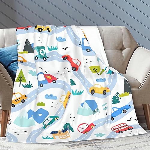 Miniatura 8 de BOOPBEEP Cobijas de coches para guardería, manta de forro polar suave y cálida para niños, manta de siesta de felpa pequeña para niños y niñas,