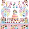 Princess Party Decorations, 105PCS Birthday Decorations, Party Supplies with Banner Balloons Cupcake Toppers for Girls Kids