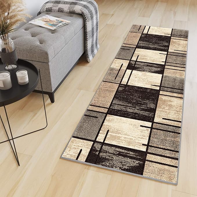 Tapis Couloir Long Antidérapant 40x60 Cm – Tapis Cuisine Devant Évier Lavable – Paillasson Entrée, Buanderie, Salle De Bain – Poils Courts Doux