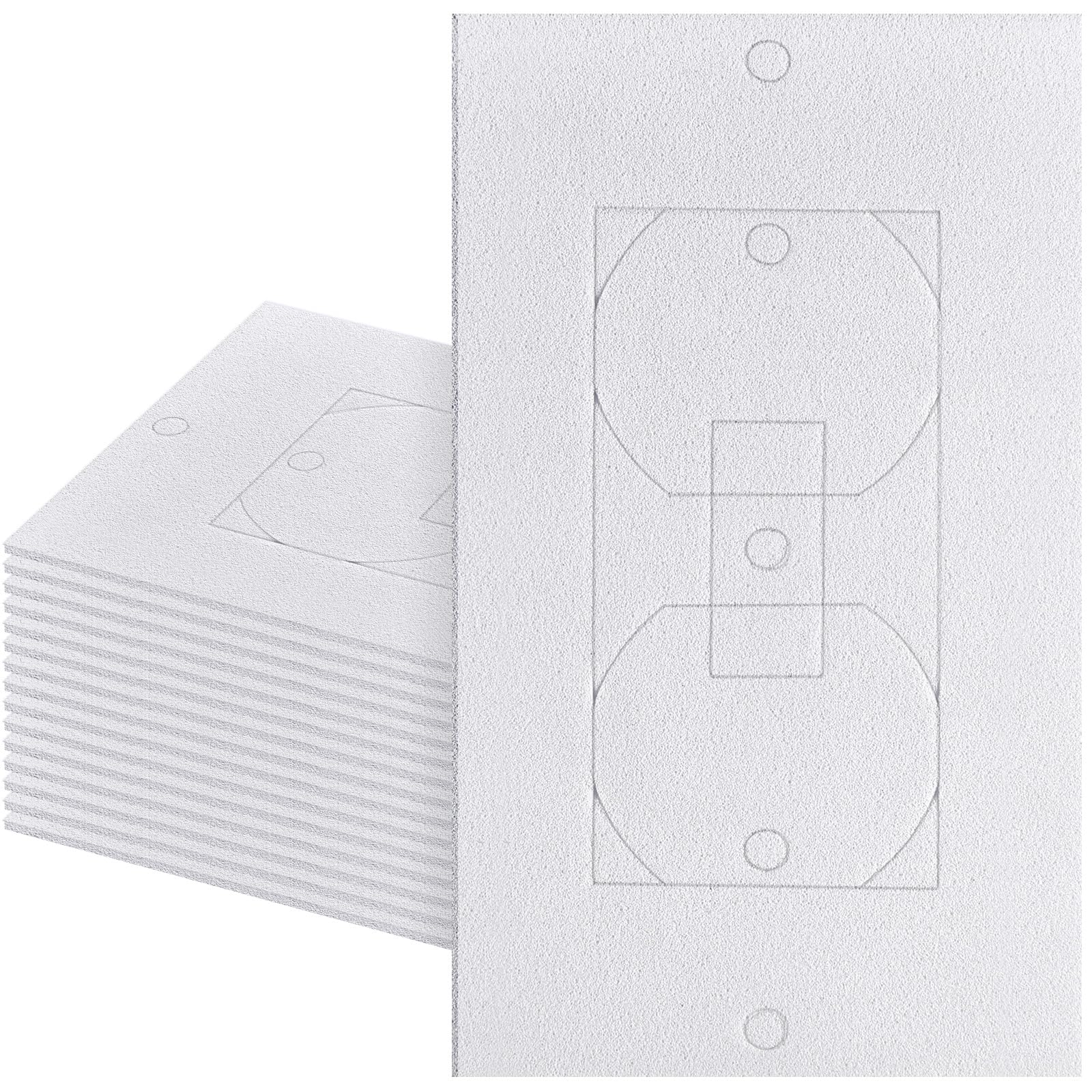 Tondiamo15 Pcs Wall Plate Insulation Gasket Wall Gasket Replacement Outlet Insulation Pads Socket Foam Insert Light Switch Insulation Electrical Outlet Covers, 2.5 x 4 Inches