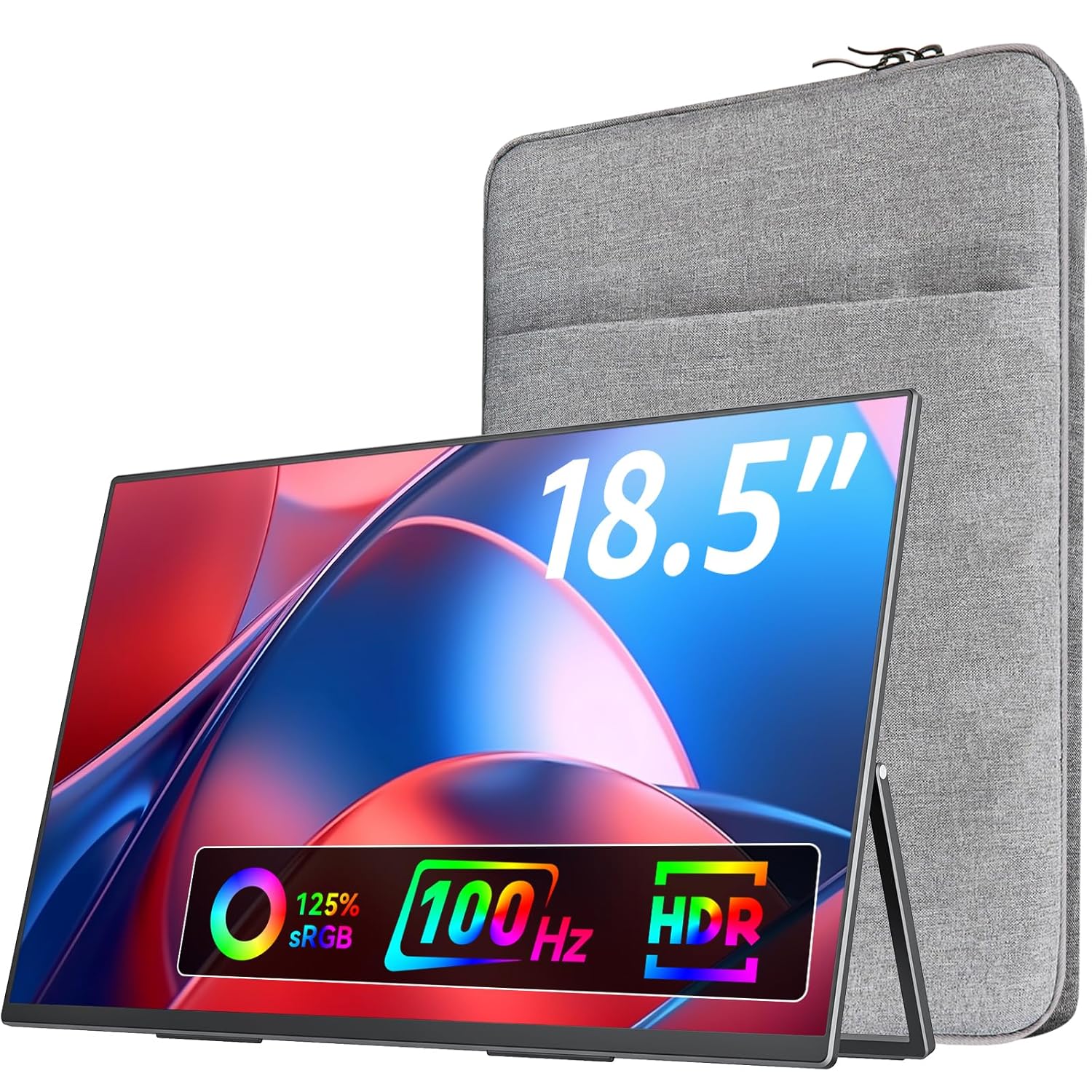 VisionOwl Large Portable Monitor 18 5-Inch 1080P FHD 100Hz Refresh Rate Laptop Monitor 125 sRGB IPS Panel USB-C