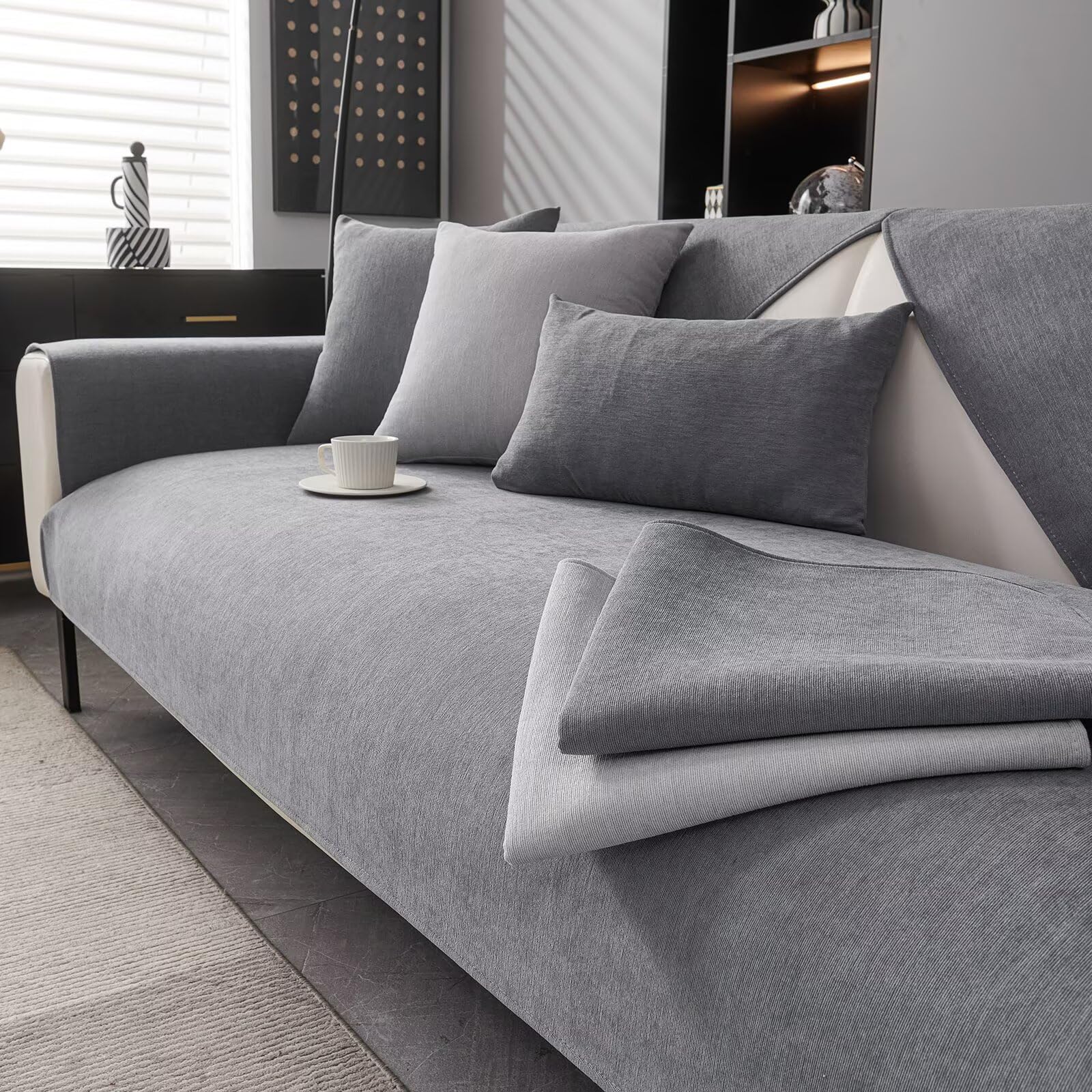 VFDC Sofa Überzug, Sofadecken für Sitzfläche 1 2 3 4 Sitzer, Überwurfdecken für Sofa, Sofaschoner rutschfest, Couchbezug Katze Hundeschutz, Sofabezug Ecksofa für L-Form U-Form Sektionssofa