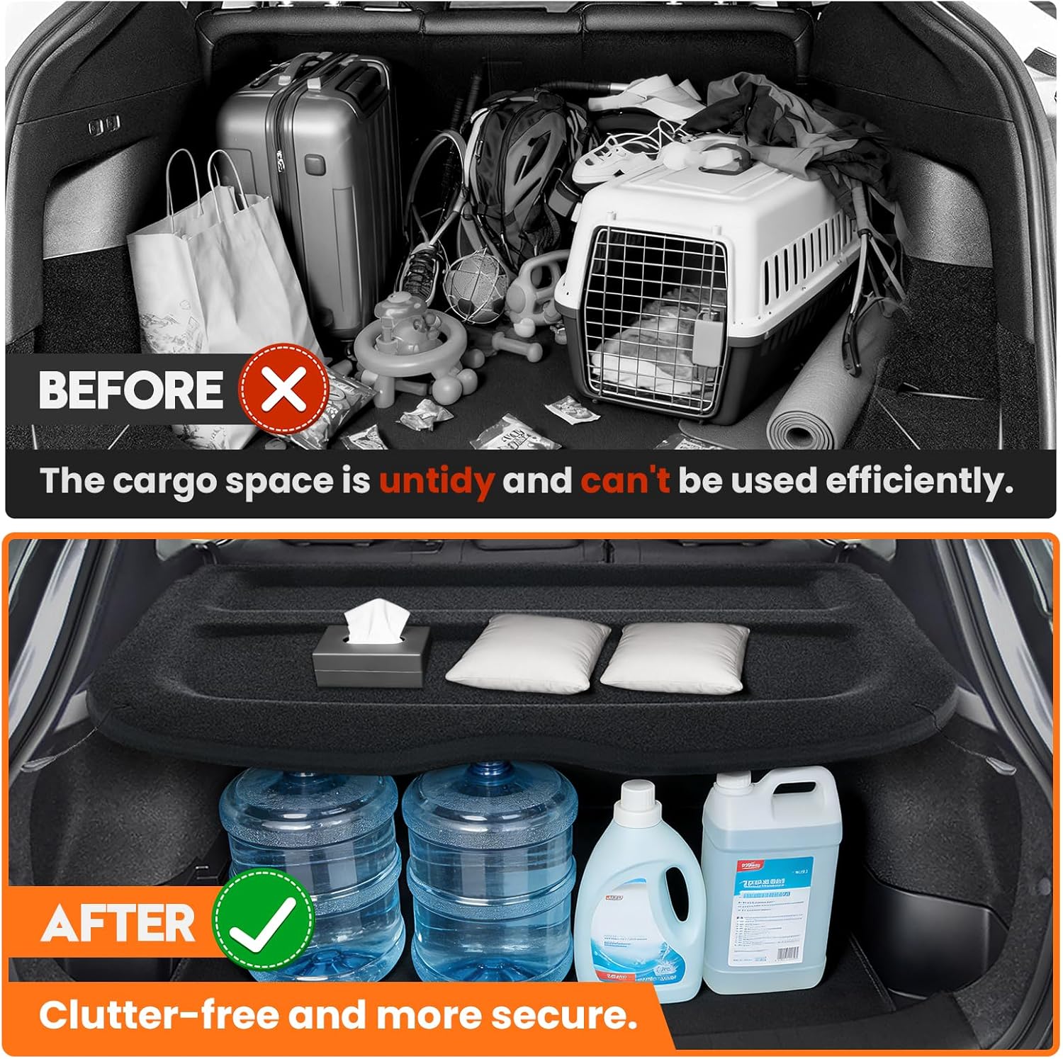 Autorder Cargo Cover for 2017-2023 Nissan Rogue Sport- Trunk Cover Cargo Cover Board Privacy Screen Rear Security Shade for Rogue Sport Accessories