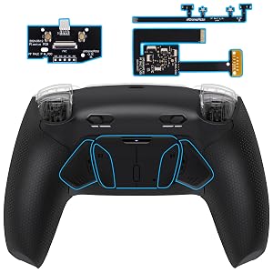 eXtremeRate RISE4 Plus MAX Back Paddles Kit with Clicky Trigger Stops Rubberized Grip for PS5 Controller BDM-010 020