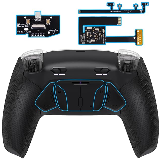 eXtremeRate RISE4 Plus MAX Back Paddles Kit with Clicky Trigger Stops Rubberized Grip for PS5 Controller BDM-010 020