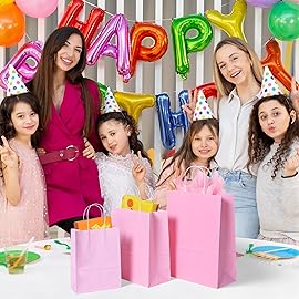 BLEWINDZ 32Pcs 10.6 Medium Gift Bags with Tissues, Paper Party Favor Bags with Handles, Rainbow Goodie Bag for Birthday, Wedding, Party Supplies