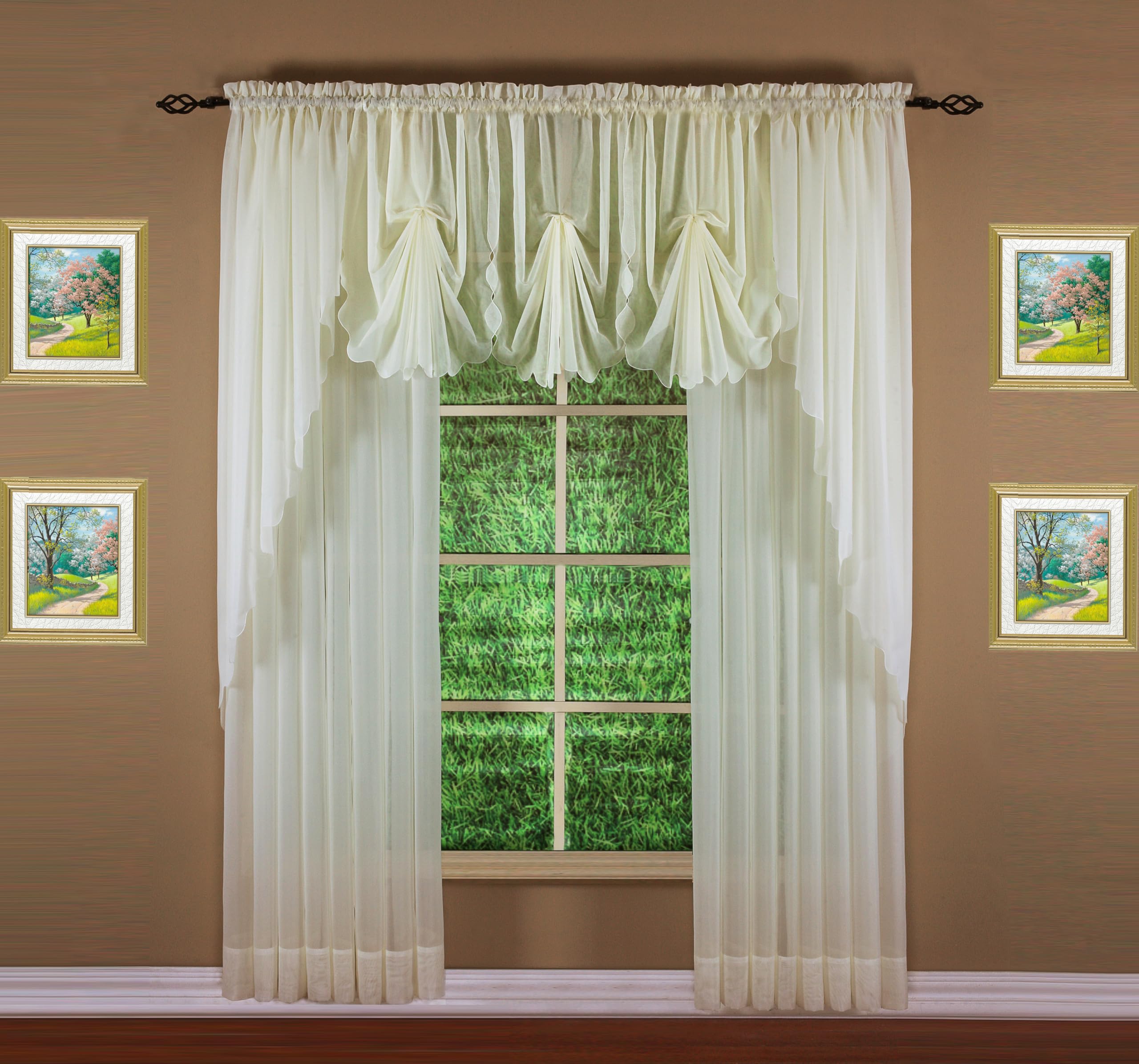 Today's Curtain Emelia Original Cantonnière en Voile, écru, 76,2 x 101,6 cm (l x L)