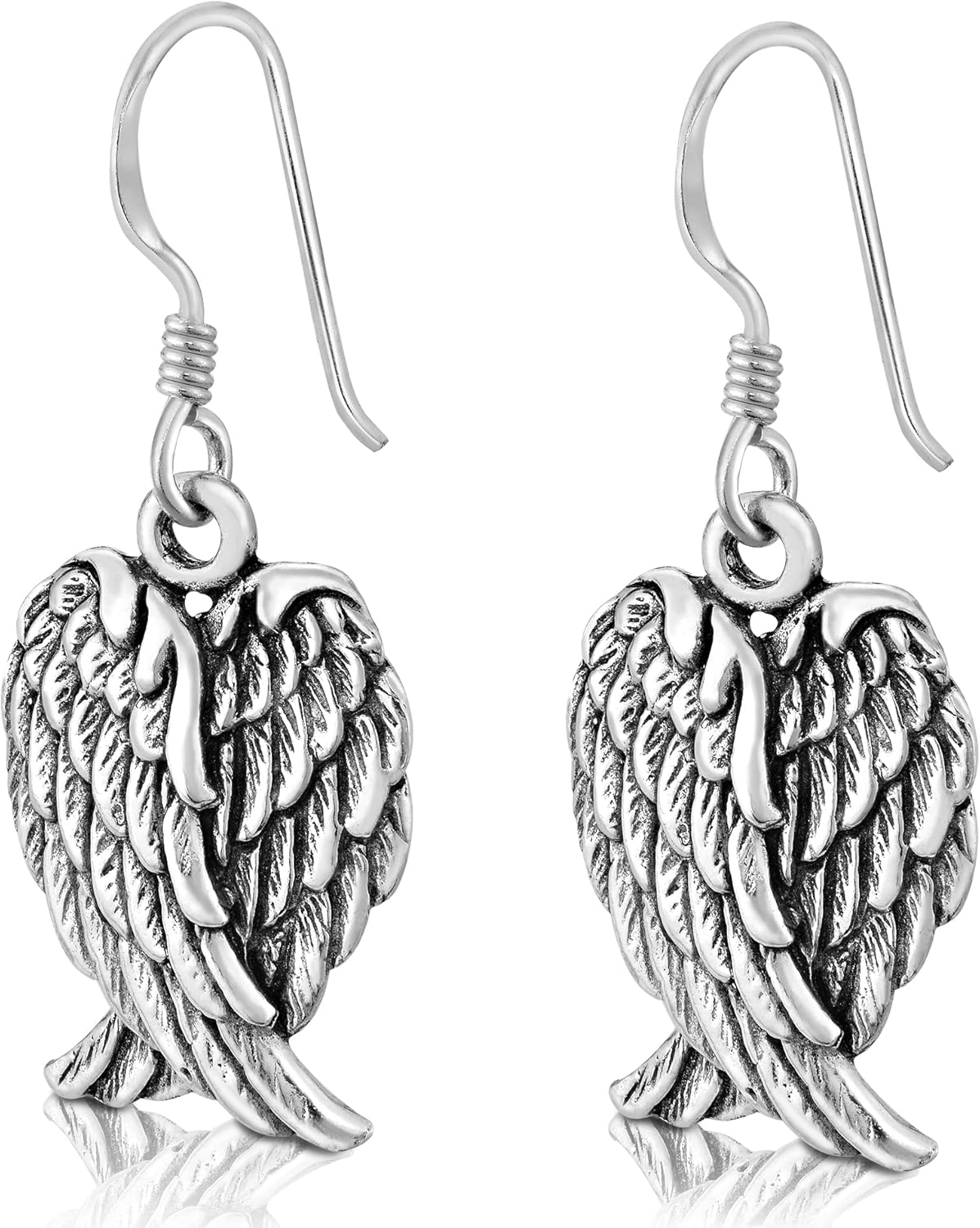 AeraVida Sterling Silver Angel Wings Dangle Earrings | Elegant and Spiritual-Inspired Lightweight Jewelry Gift for Women on Valentine’s Day - Image 2