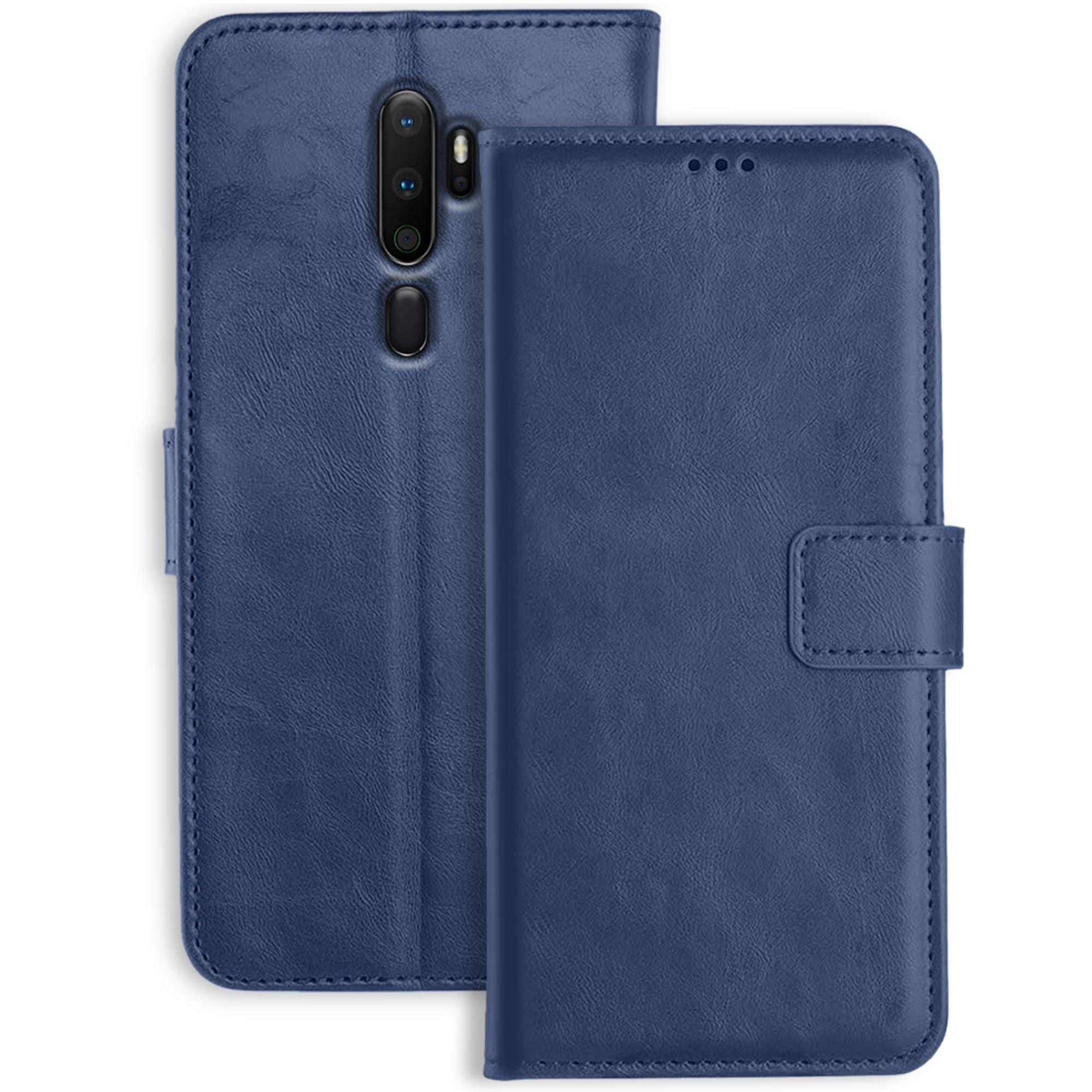 Profov Oppo A5 2020 Flip Cover | Leather Finish | Inside Pockets & Stand | Shockproof Wallet Style Magnetic Closure Back Cover Case for Oppo A5 2020 (Blue) (B09TRKDNK3) Amazon Price History, Amazon Price Tracker