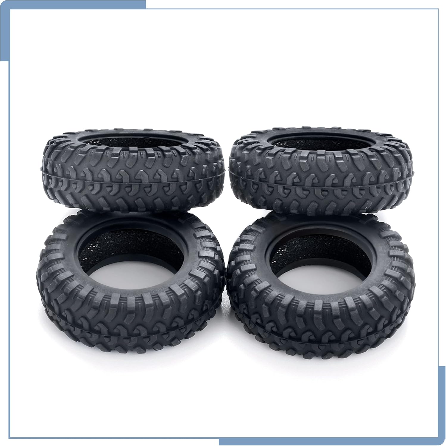 4PCS Rubber Micro RC Tires 42mm for Kyosho Mini Z 4x4 1/18 & 1/24 Scale