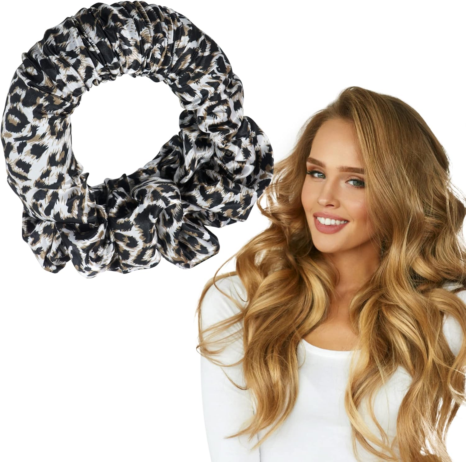 Heatless Hair Curler krulspelden, lang voor krullen, zonder hitte, doe-het-zelf haarband, kan tijdens het slapen worden gebruikt (wit)