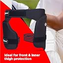RMAX Professional-Grade Cricket Thigh Pad: Enhanced Comfort, Maximum Protection, Lightweight Design, Adjustable Straps, Sweat-Wicking Fabric, Ideal for Batsmen of All Levels (Black) gallery image