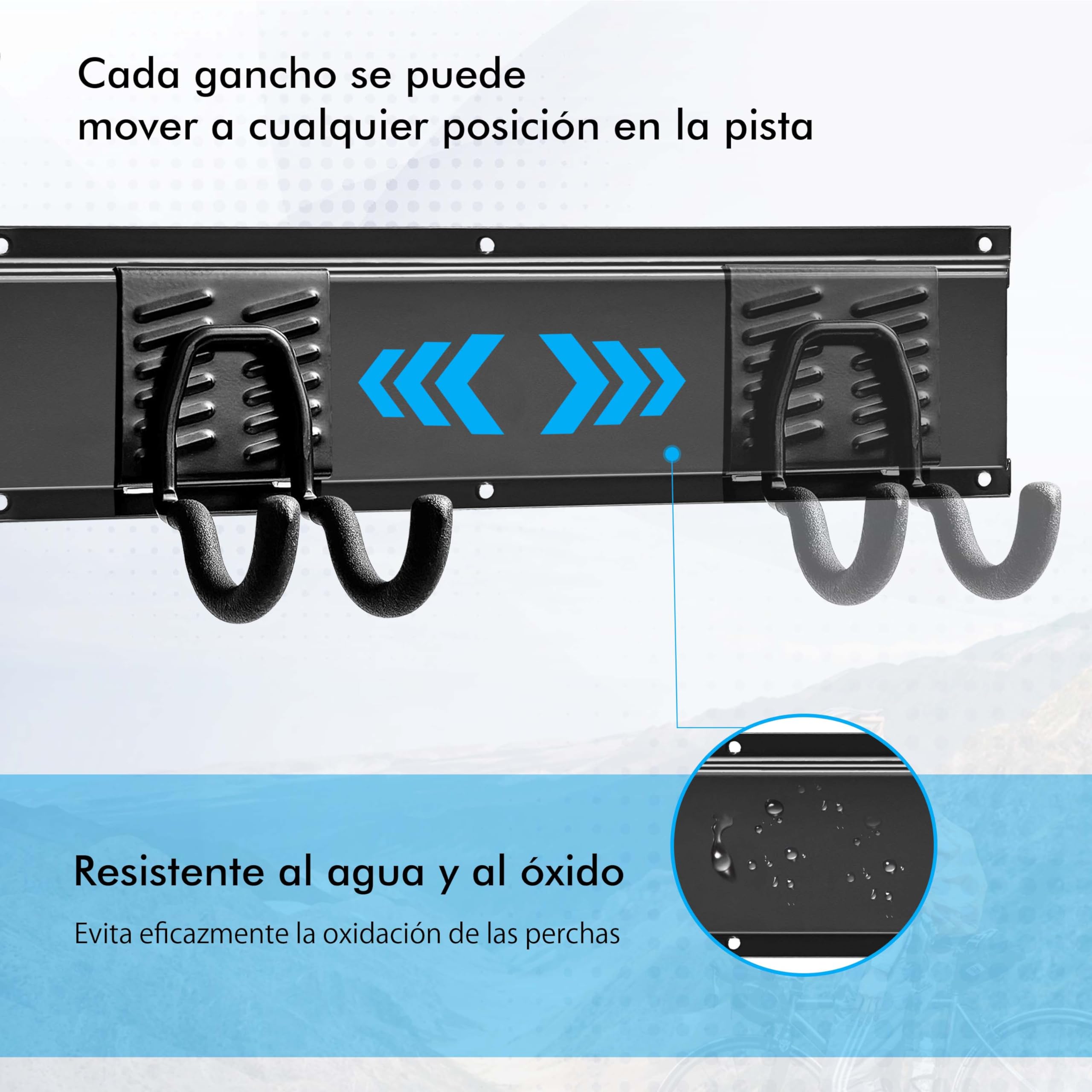 Mimoke Soporte de pared para herramientas de garaje y jardín, organizador con varios ganchos para herramientas de jardín, herramientas eléctricas y más (5 paneles con 15 ganchos)