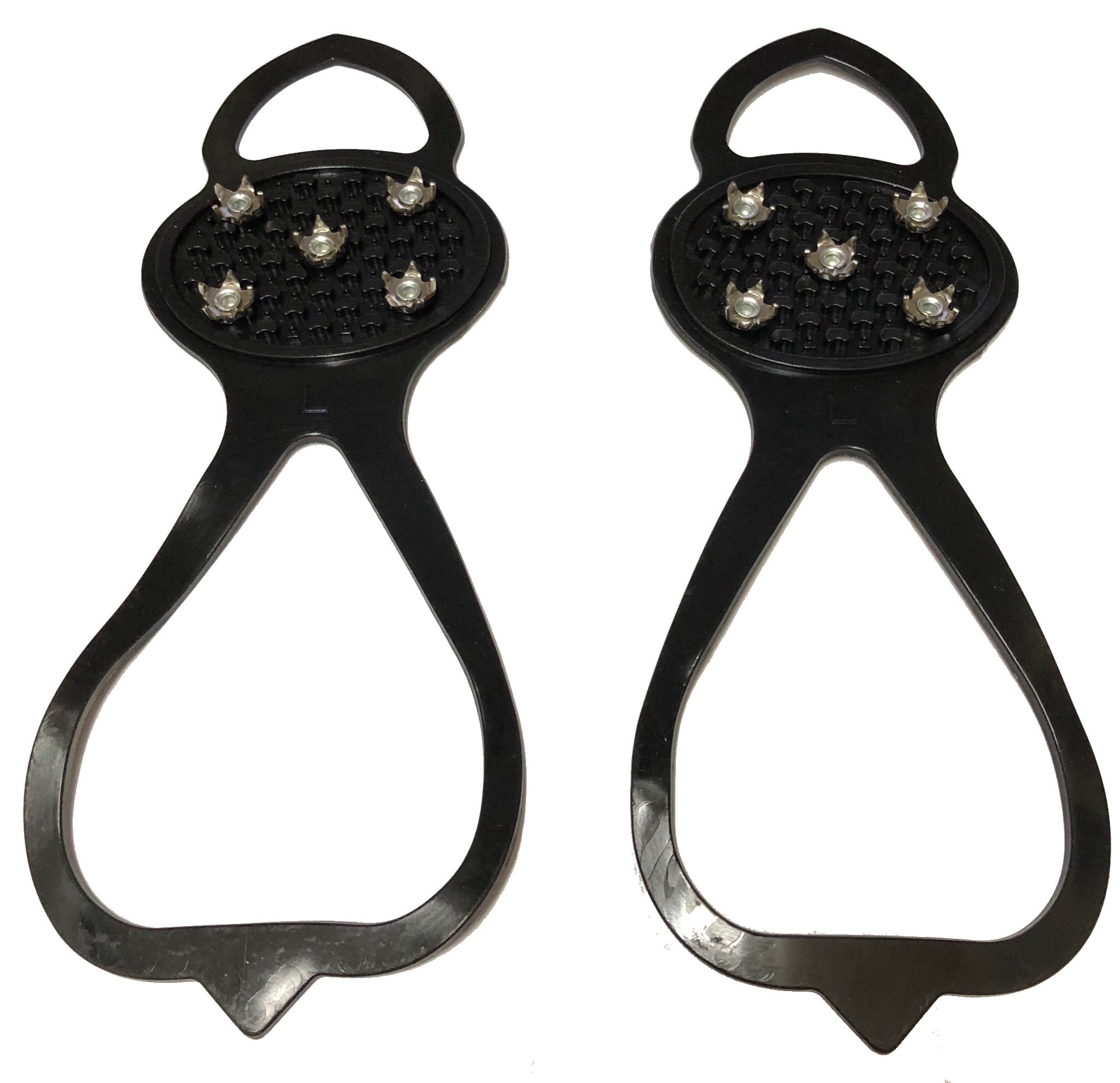 5 Metal Spiked Anti Slip Spikes Grips Crampon Cleats Overshoe Ice Snow 3 Sizes