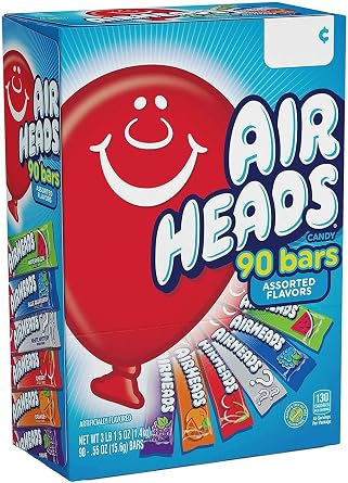 Airheads Bars, Chewy Fruit Candy, Easter Basket Stuffers, Variety Pack, Party, Non Melting, 90Count Packaging May Vary 2 Pack90 Count