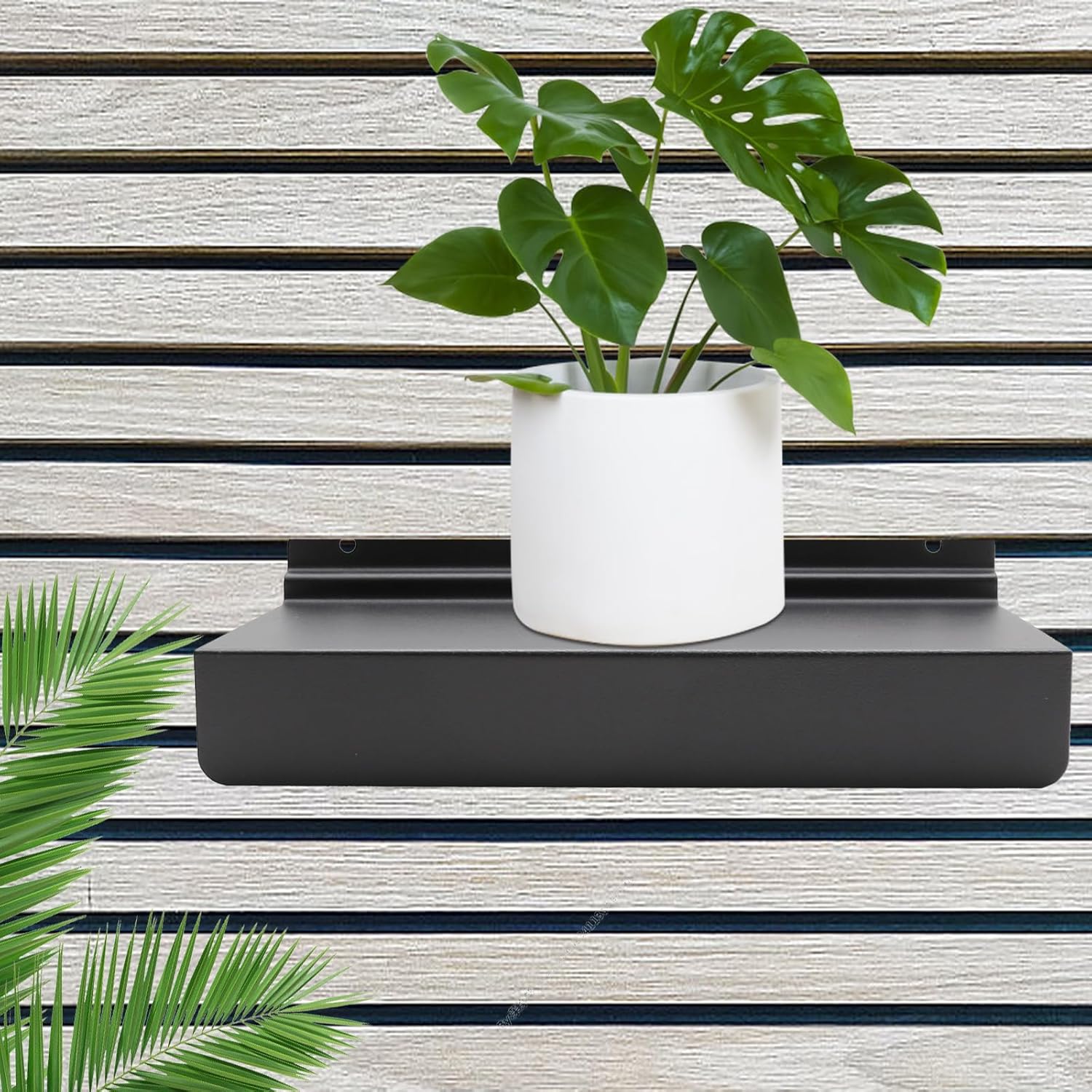 10 PCS 4.3x10 Inch Slatwall Shelves, Metal Slat Wall Shelves Accessories, Black Flat Display Shelves for Slat, Metal Retail Display for Storage and Organization