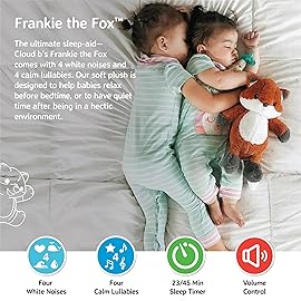 Cloud b Sound Machine with White Noise Soothing Sounds | Cuddly Stuffed Animal | Adjustable Settings and Auto-Shutoff | Frankie The Fox