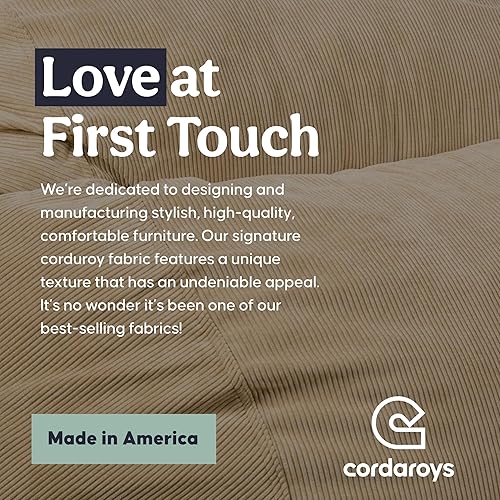 Miniatura 46 de CordaRoy's Puf de pana, puf convertible, lavable a máquina, funda de tela de pana para sótano, sala de estar, sala de juegos, dormitorio y más,