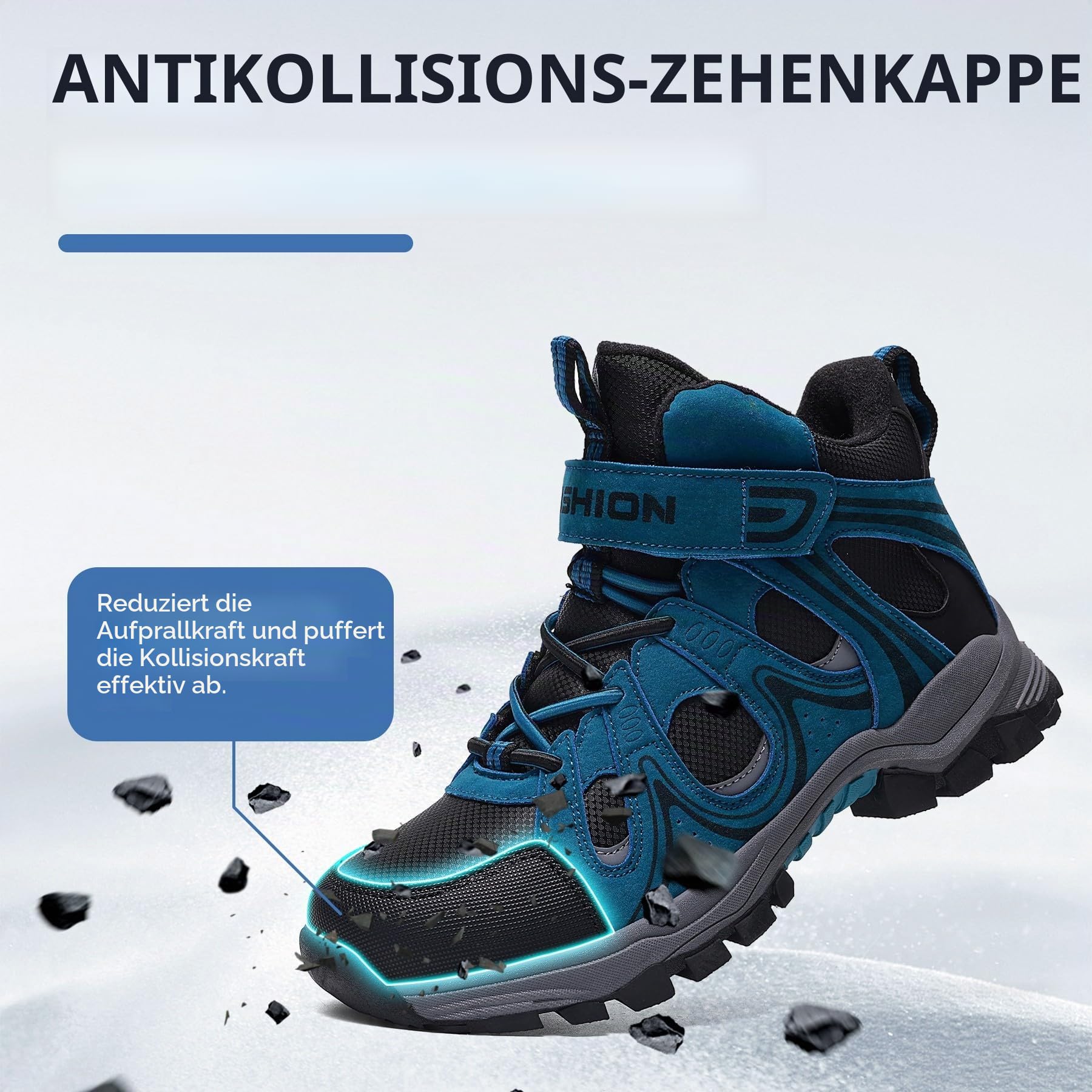 ASHION Kinder Winterschuhe Jungen Mädchen Schneestiefel Warm Gefütterte Trekking Stiefel,Himmelblau,37 EU