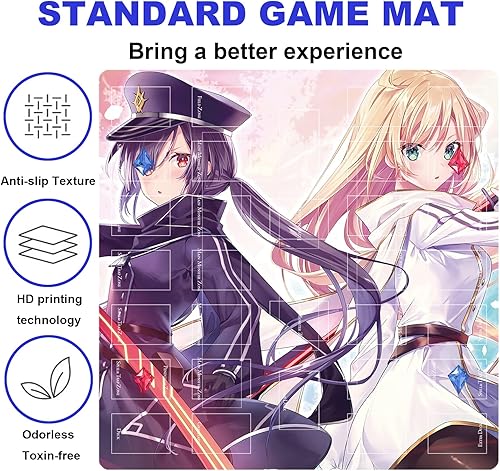 Miniatura 10 de Alfombrilla de goma para 2 jugadores, alfombra cuadrada para jugadores de 23.6 x 23.6 in