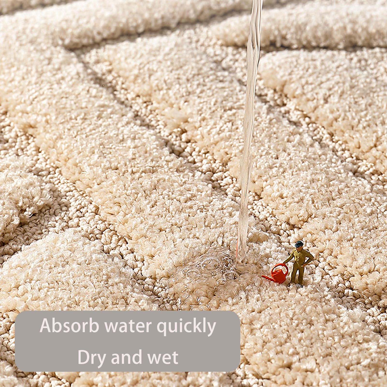 Badvorleger rutschfest, Badezimmerteppich Waschbar, Badteppich Weich, Duschvorleger Schnelltrocknend, Badematte Hochflor, für Dusche, Badewanne und Toilette (White 50x80cm)