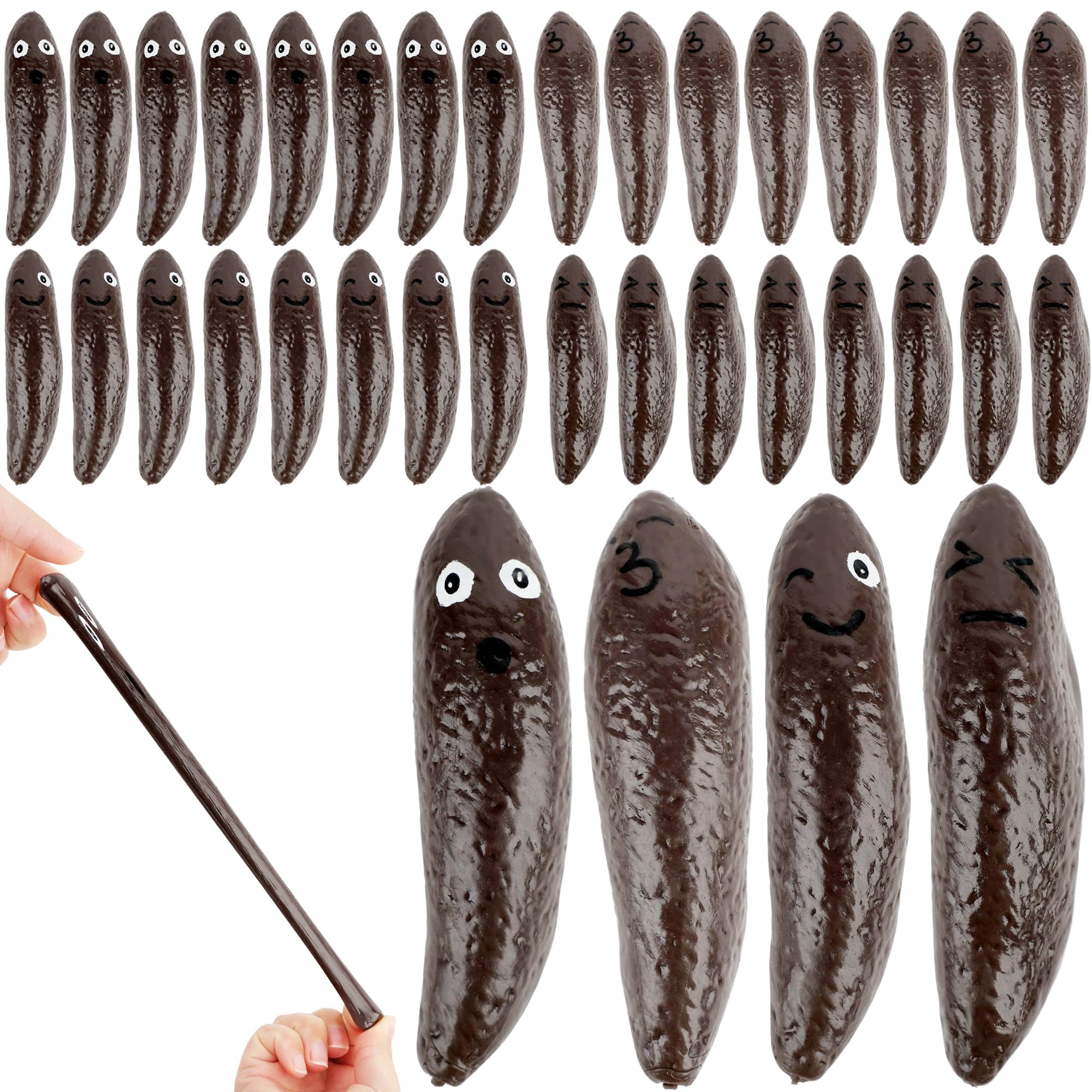 36 Pcs Poop Finger Slingshot Funny Funny Slingshot Finger Toys Novelty Fake Poop Slingshot Toys for Kids Adults Novelty Birthday Halloween Party Favors Gift Bag Fillers Prank Props
