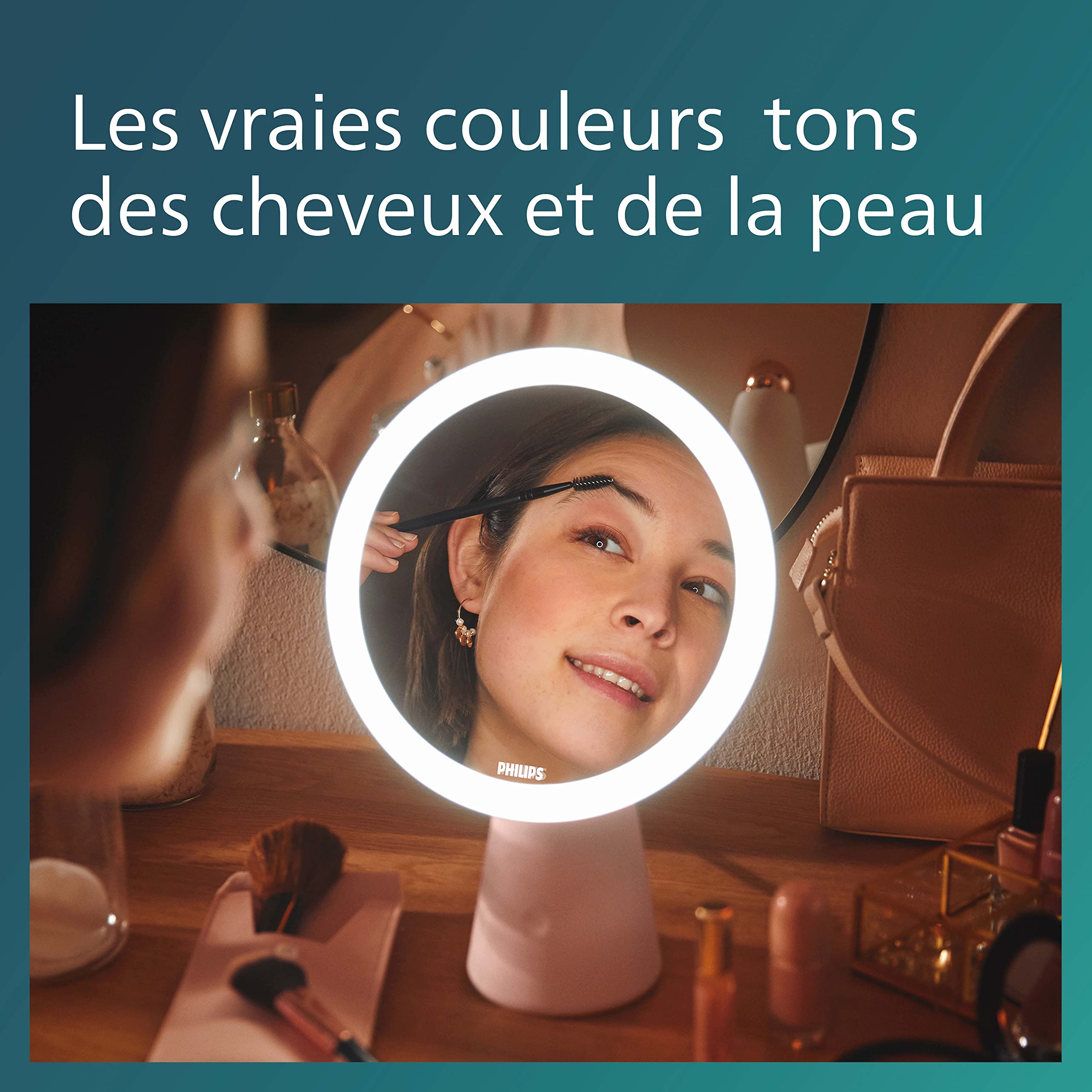 Philips LED Lampka biurkowa Performance Mirror DSK205, 4,5 W 80 lm, 3000-5000 K, różowa, możliwość przyciemniania, USB