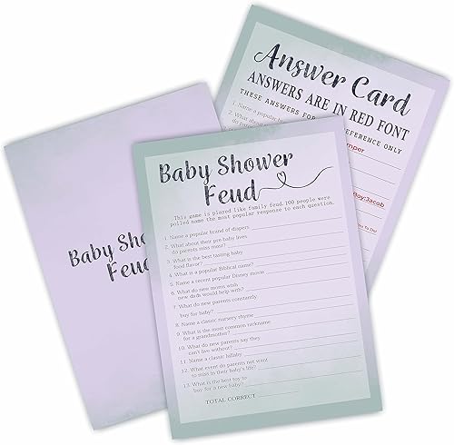 Tarjetas de juego para baby shower, 30 colores degradados de uva para baby shower, tarjetas de juego de doble cara de 5 x 7 pulgadas para niños o