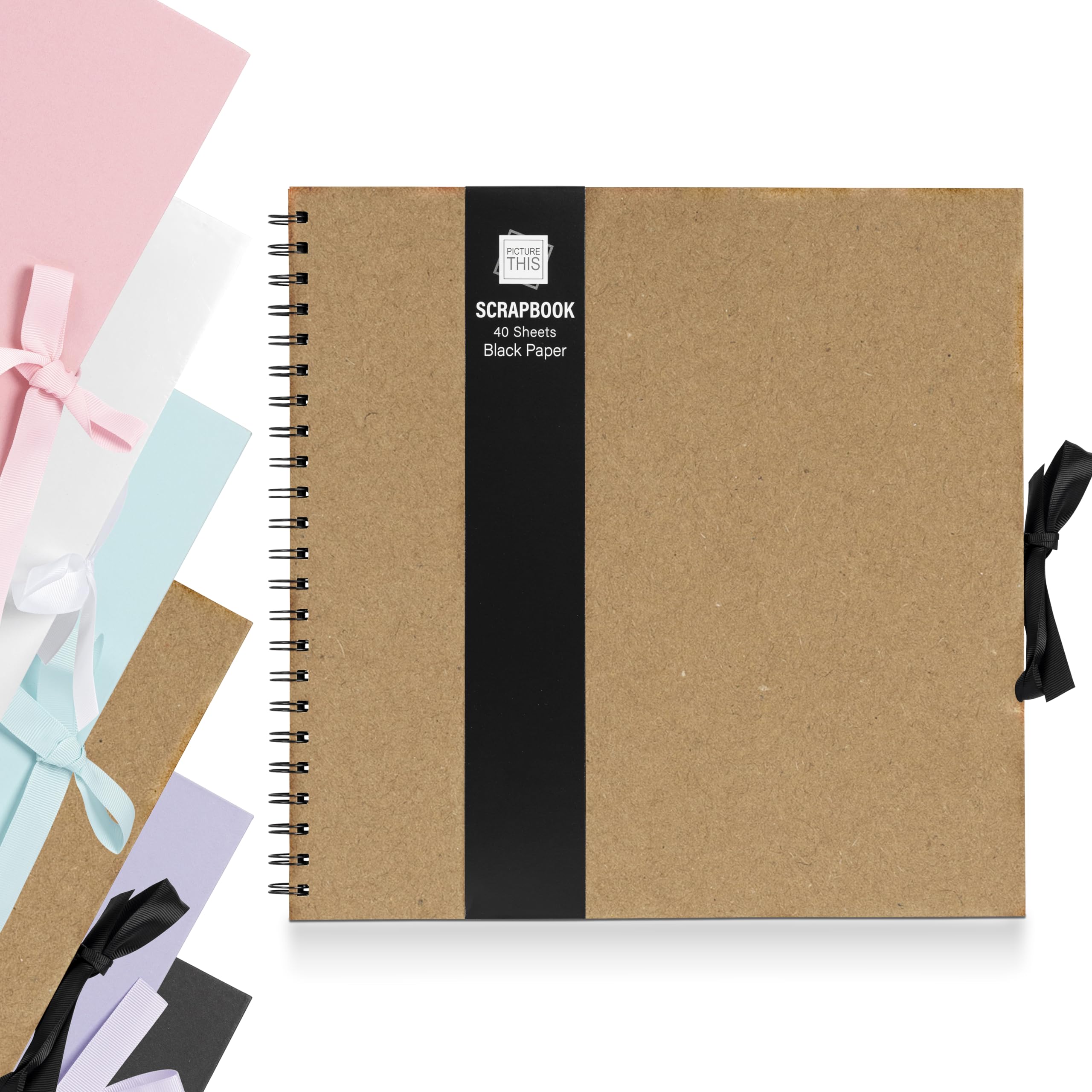Evelay Kraft Scrapbook Photo Album Spiral Bound For Wedding Couple Travel Memory Book With 40 Pages - Large, 12 X 12" (Kraft)