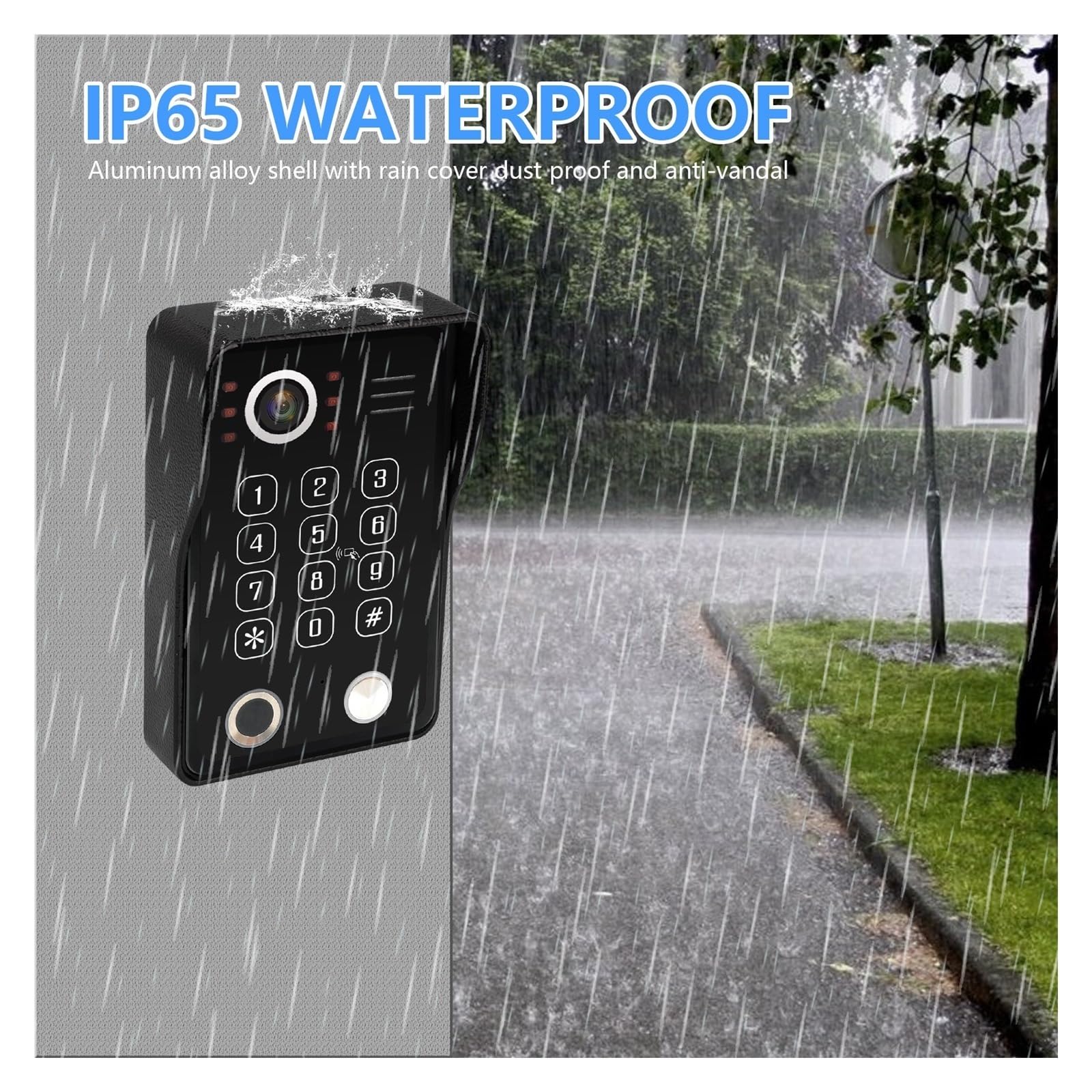 Domowy System Wideo Z Czytnikiem Linii Papilarnych 5 W 1, Odblokowaniem Wideodomofonu, Inteligentnym Monitorem Wi-Fi 1080P, Kamerą Dotykową I Dzwonkiem Instalacja W Mgnieniu Oka(218WS 7INCH)