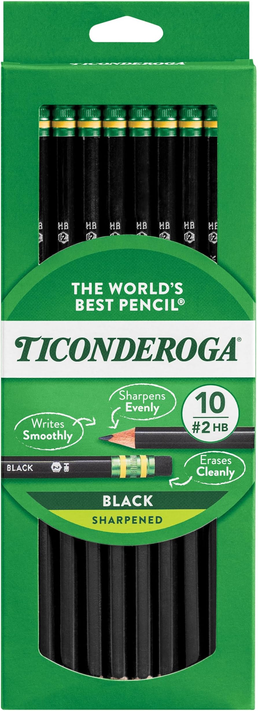 Ticonderoga WoodCased Pencils, 2 HB Soft, Black, 24 Count