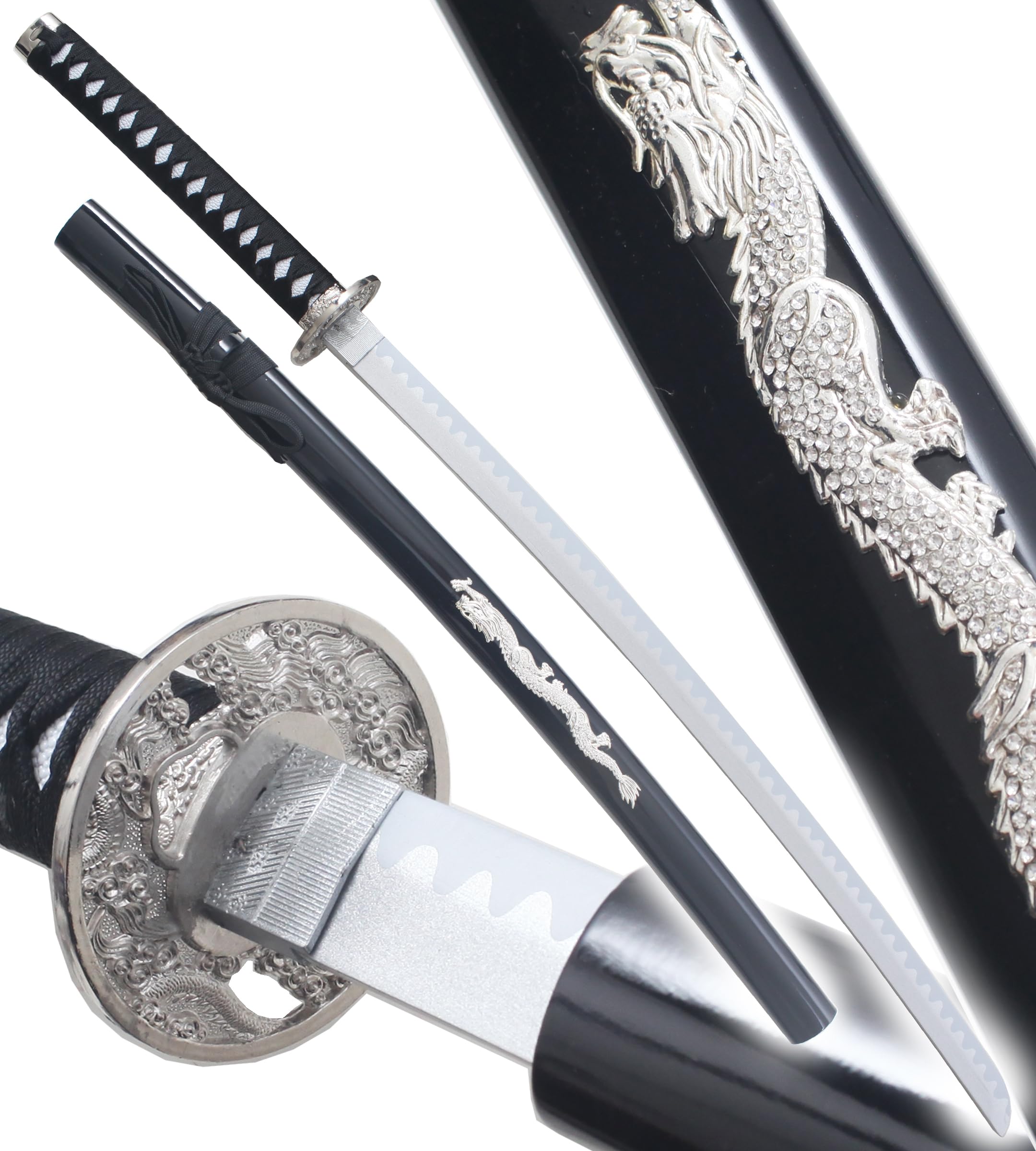 Katana en Bois Lame en Bois Katana Dragon Epee Sabre Decoration Replique Katana Japonais Sabre Samourai