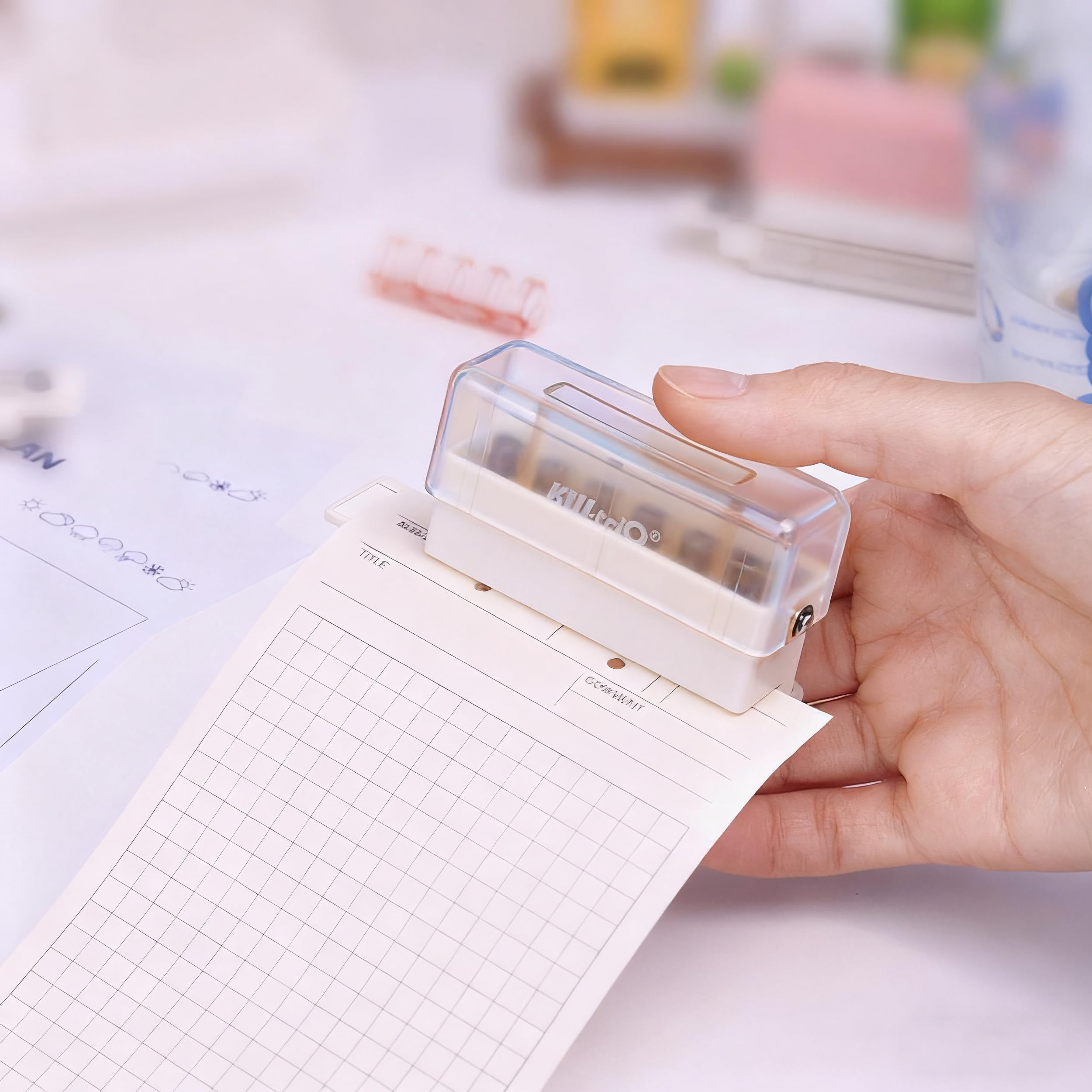 Mini 6-Hole Punch, Binding Machine, Handheld Portable Puncher for A4/A5/B5 Paper