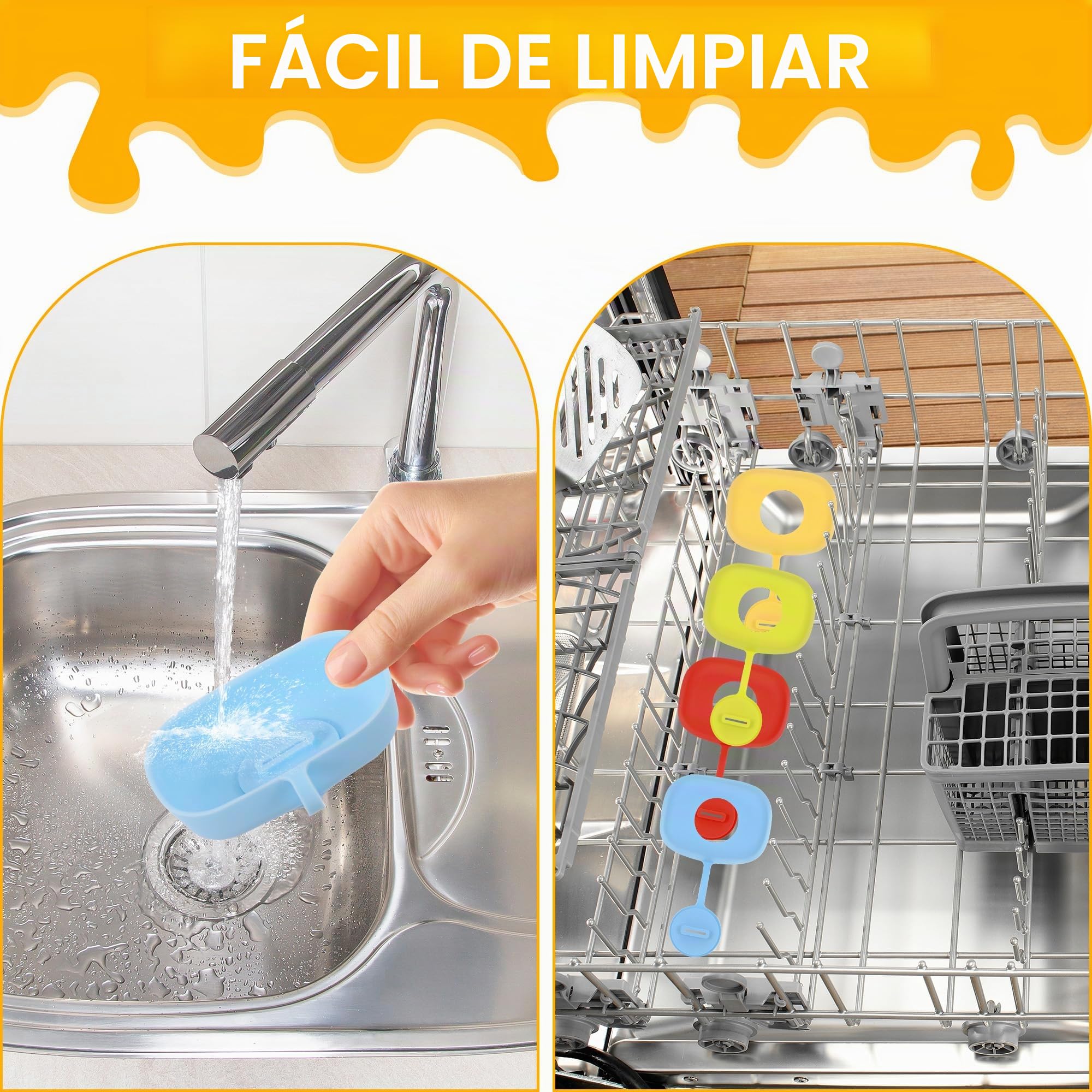 4 Piezas Soporte para Helado Antigoteo, Soporte para Paletas Reutilizables con Caja de Almacenamiento, Porta Paletas de Silicona para Niños para Conos de Helado(Rojo, Verde, Azul, Amarillo)