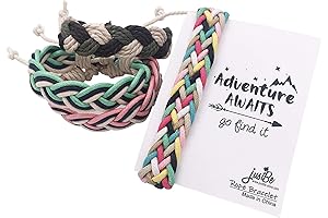 justBe Handmade Braided Woven Friendship Bracelets - 12 Pack