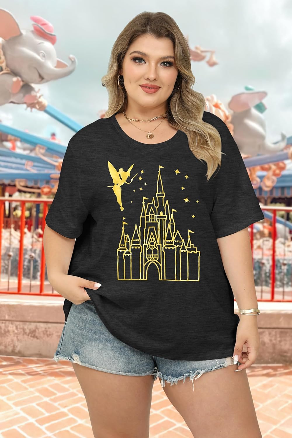 Plus Size Magical Shirt for Women Magic Kingdom Tshirt Castle Graphic Tee Family Vacation Short Sleeve Tie Dye Tops - Image 2